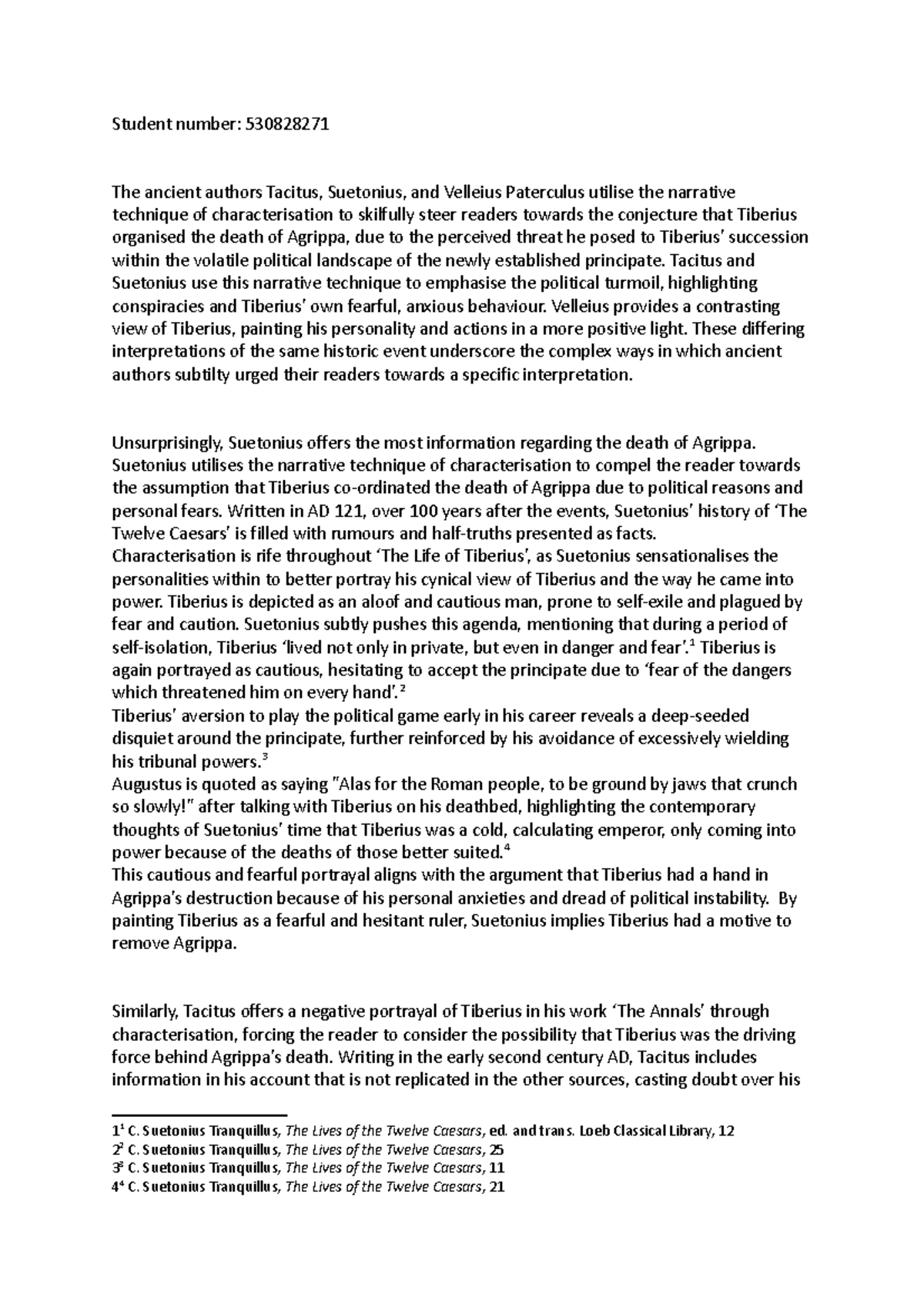 ANHS source comparison 1 Student number 530828271 The ancient