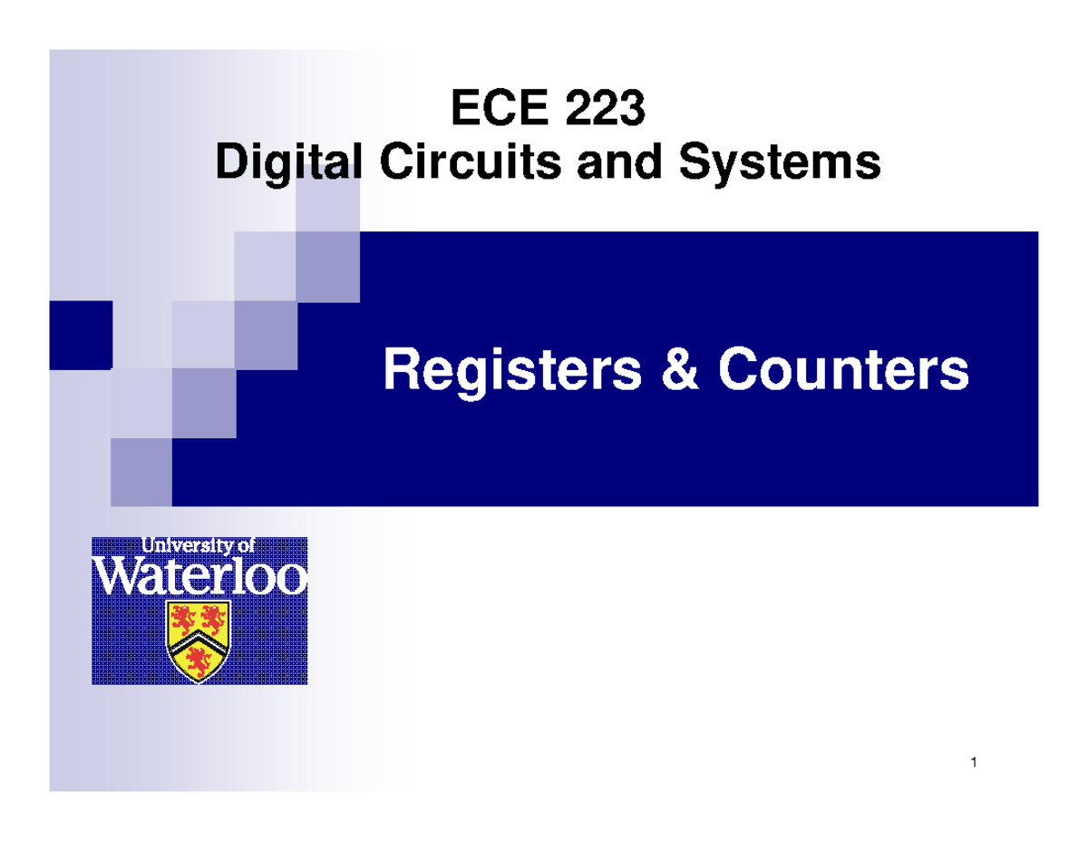 Ch6 registers and counters - ECE 223 Digital Circuits and Systems ...