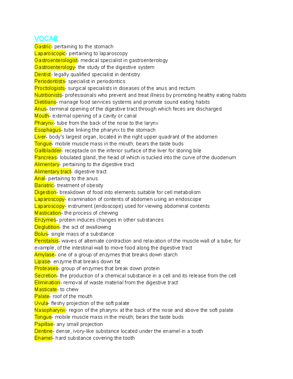 chapter-9-digestive-system-vocab-gastric-pertaining-to-the-stomach