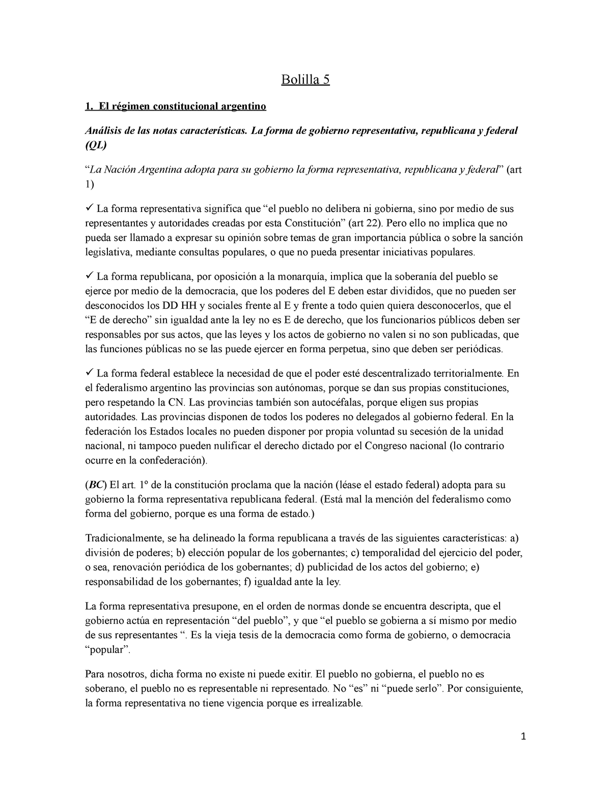 Bolilla 5 Resumen Teoria Constitucional Argentina 045 Studocu
