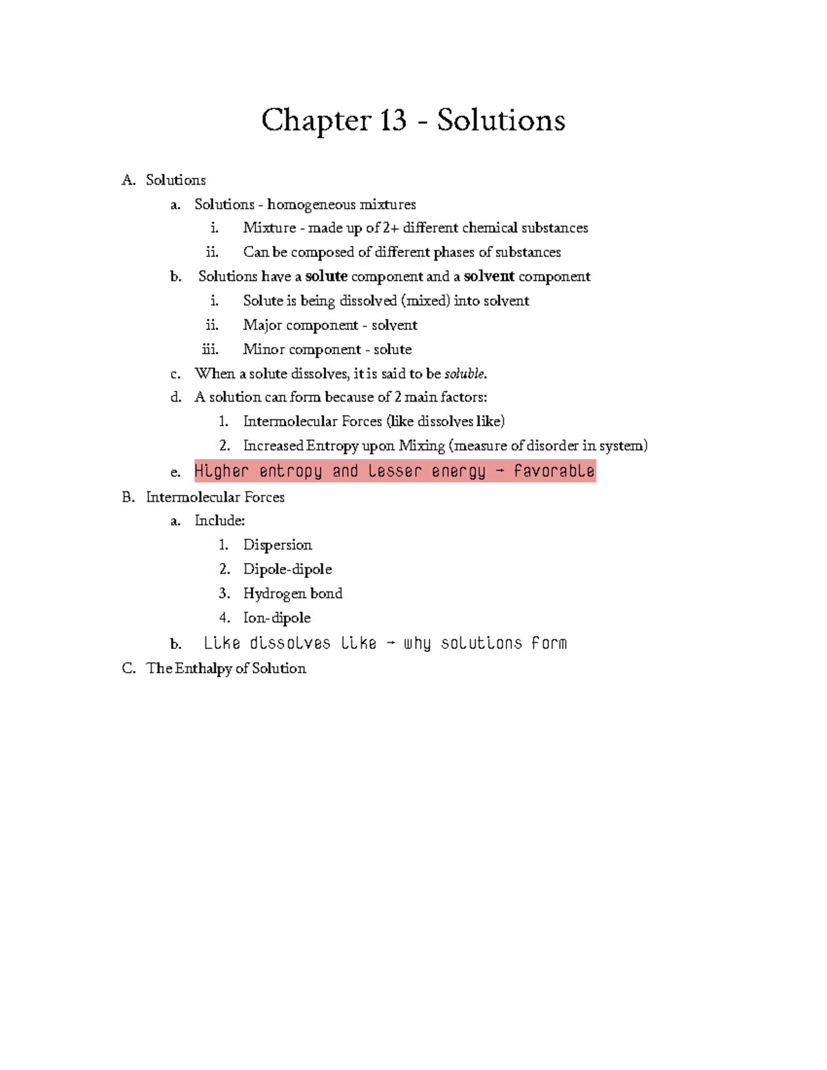 Chapter 13 - Solutions - Chemistry - Chapter 13 - Solutions A ...