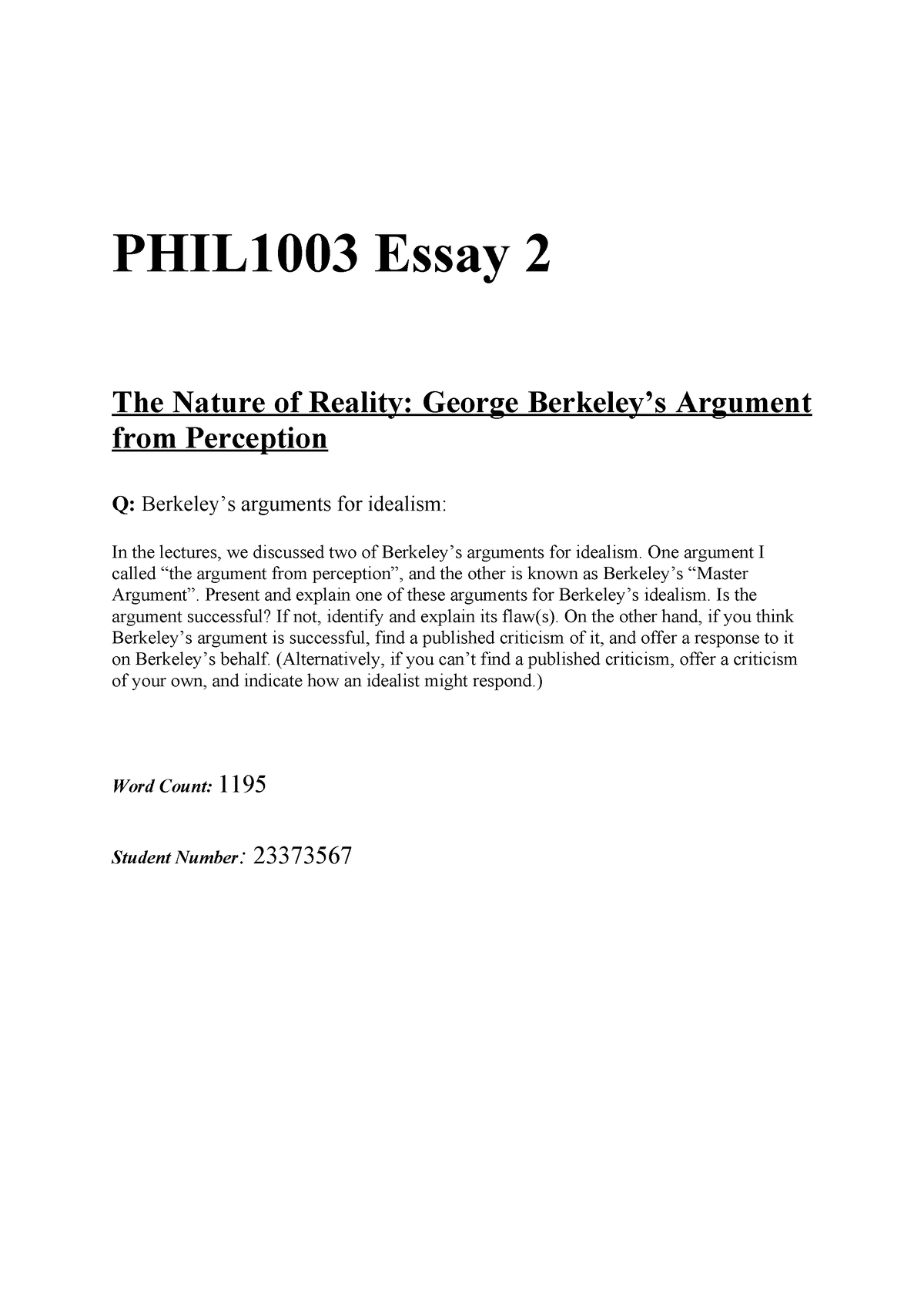 berkeley essay topic