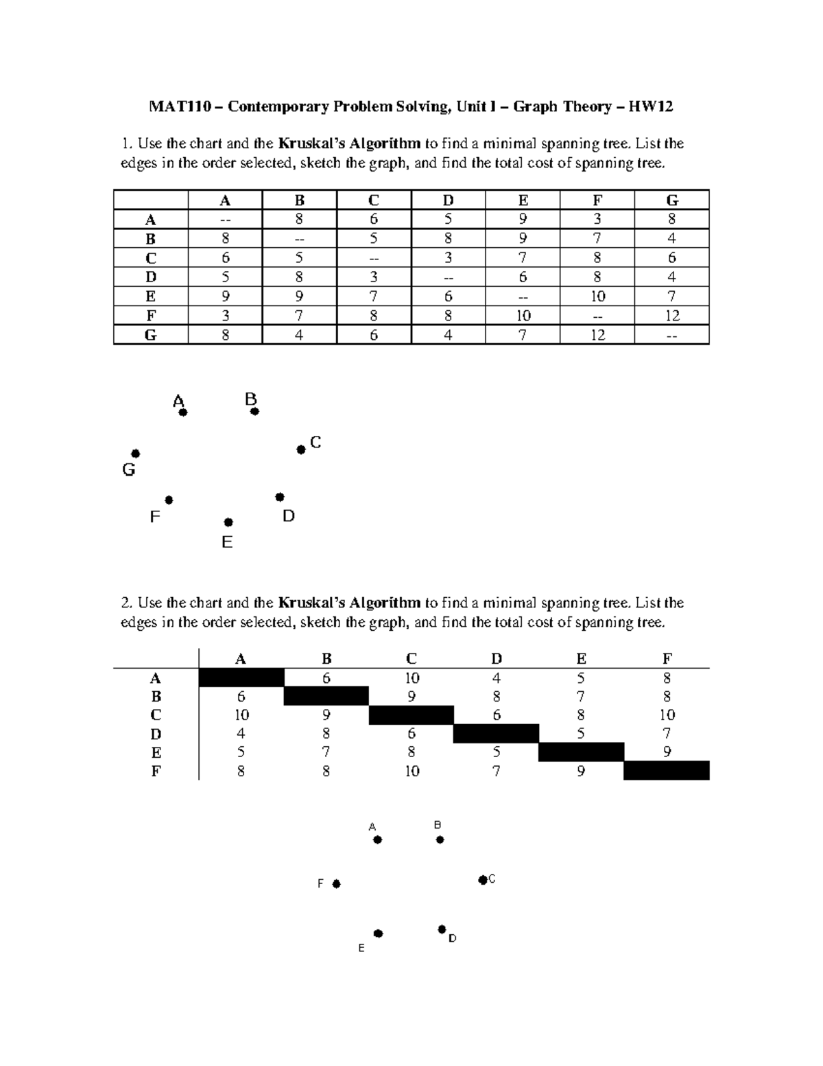 graph theory homework