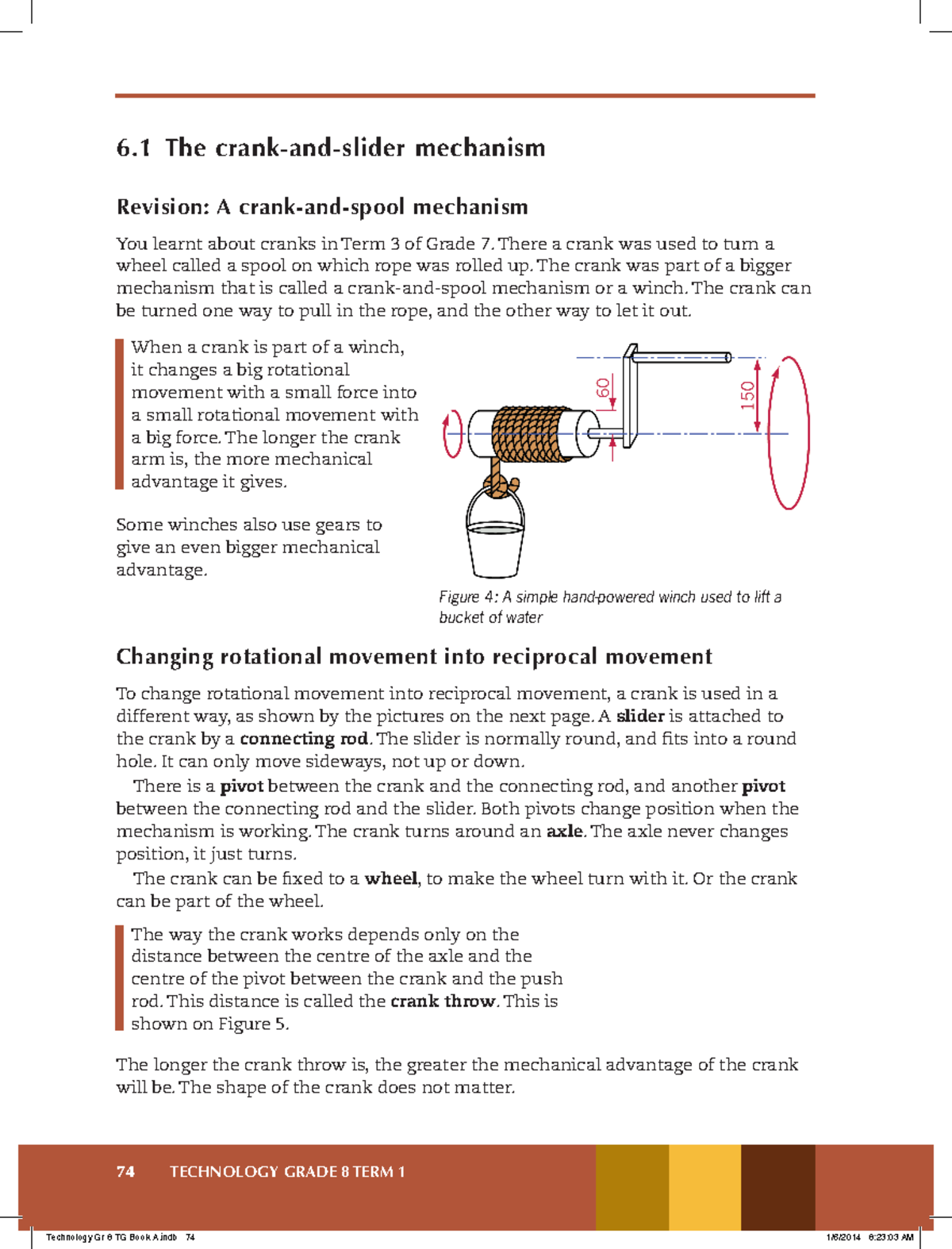 The crank Notes 74 TECHNOLOGY GRADE 8 TERM 1 6 The crankandslider