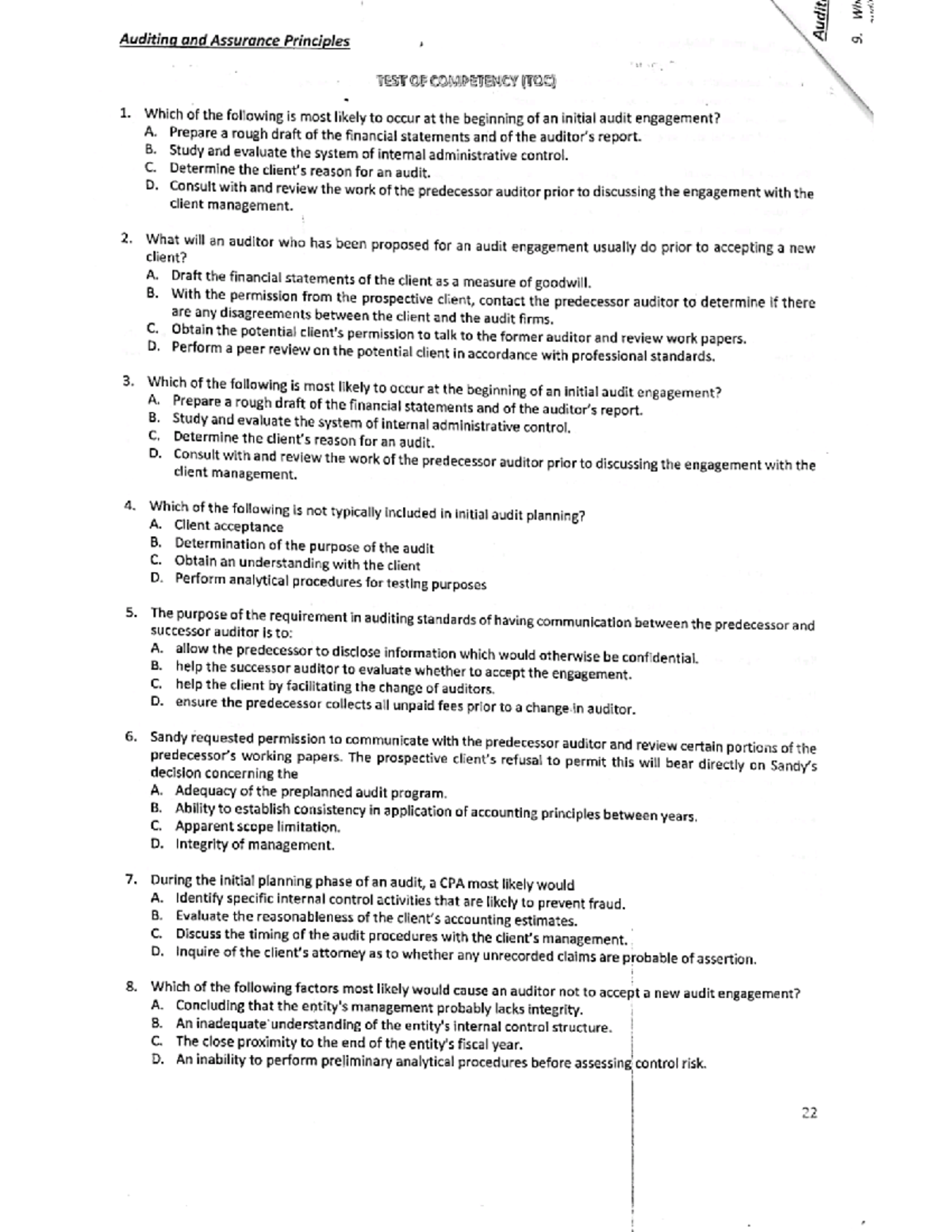 Review Manual in Auditing Assurance - Auditing and Assurance Principles ...