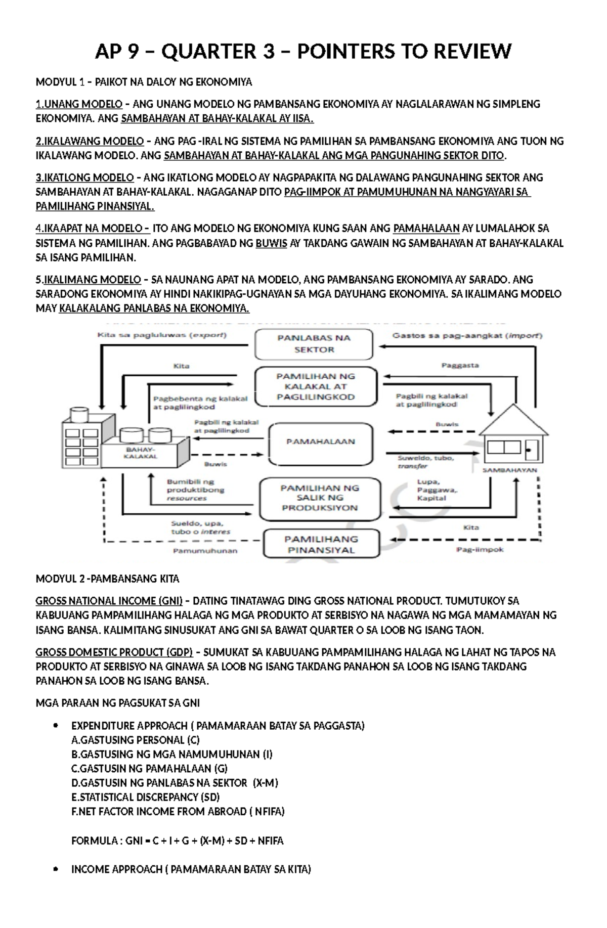 AP 9 Q3 Reviewer - 3rd Year College - AP 9 – QUARTER 3 – POINTERS TO ...