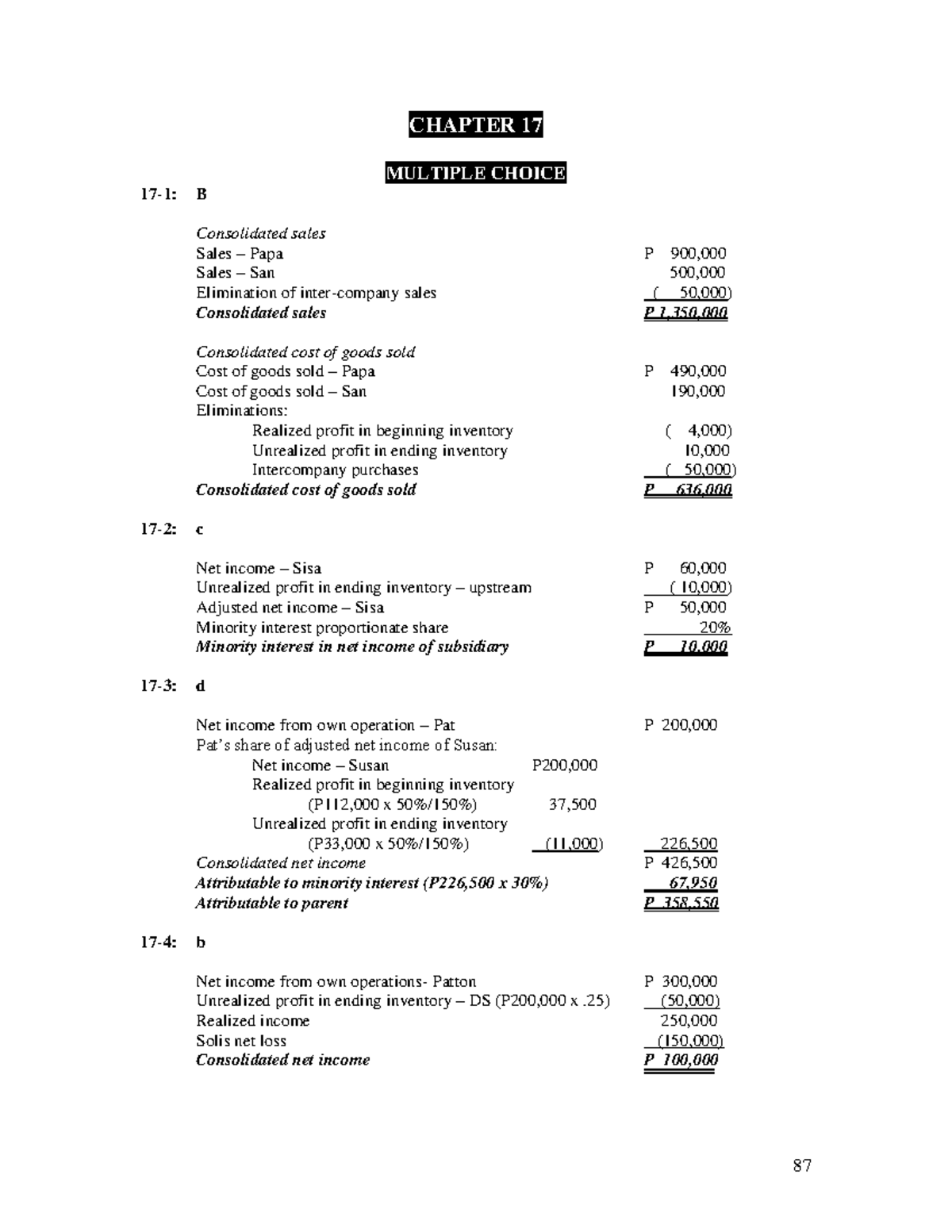 Solution Manual and Test Bank Advanced Accounting by Guerrero & Peralta ...