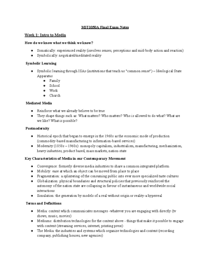 MIT 1050 - Week 1 Notes - How do we know what we know? Social norms ...