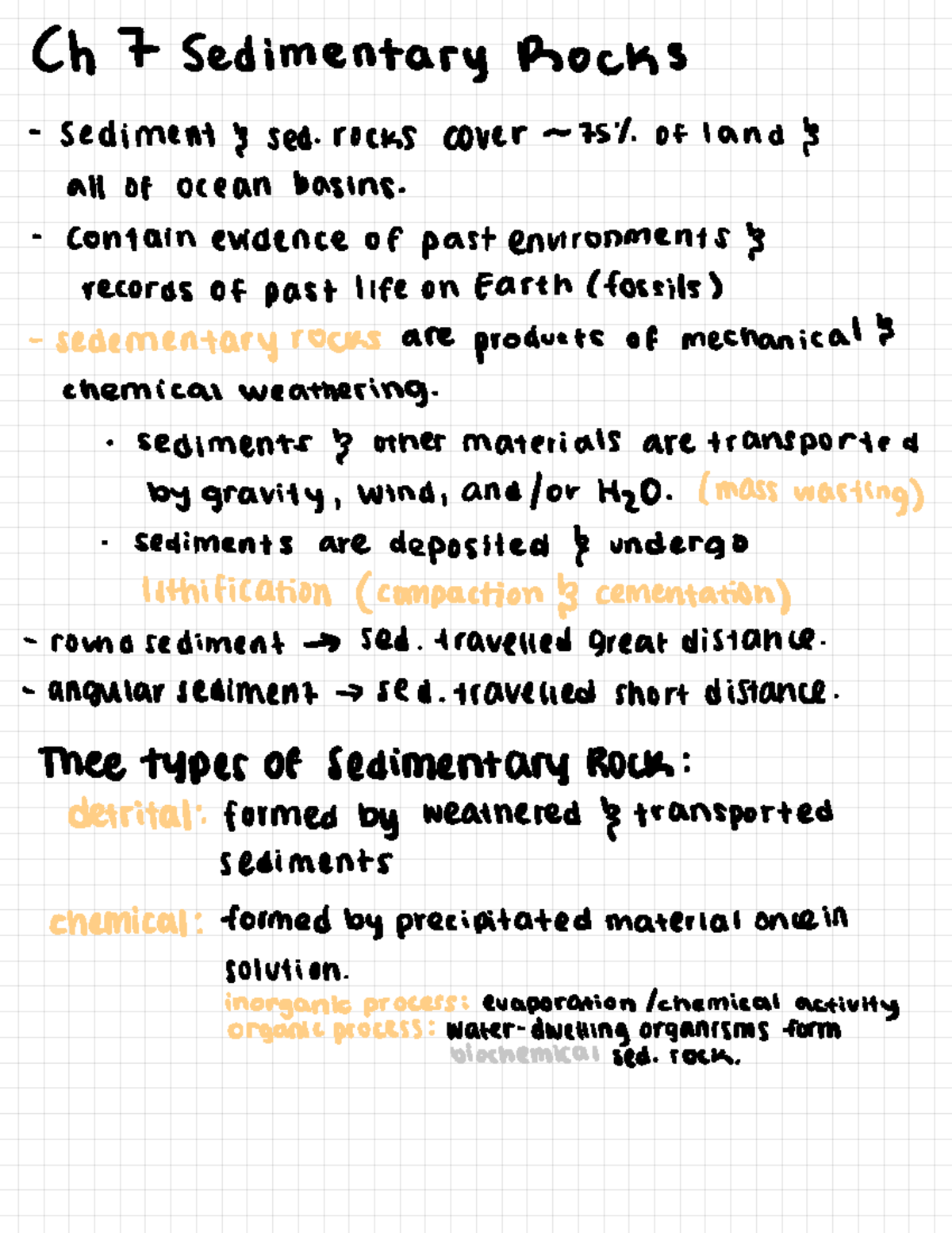 Ch 7: Sedimentary Rocks - ####### Ch 7- Sedimentary Rocks sediment ...