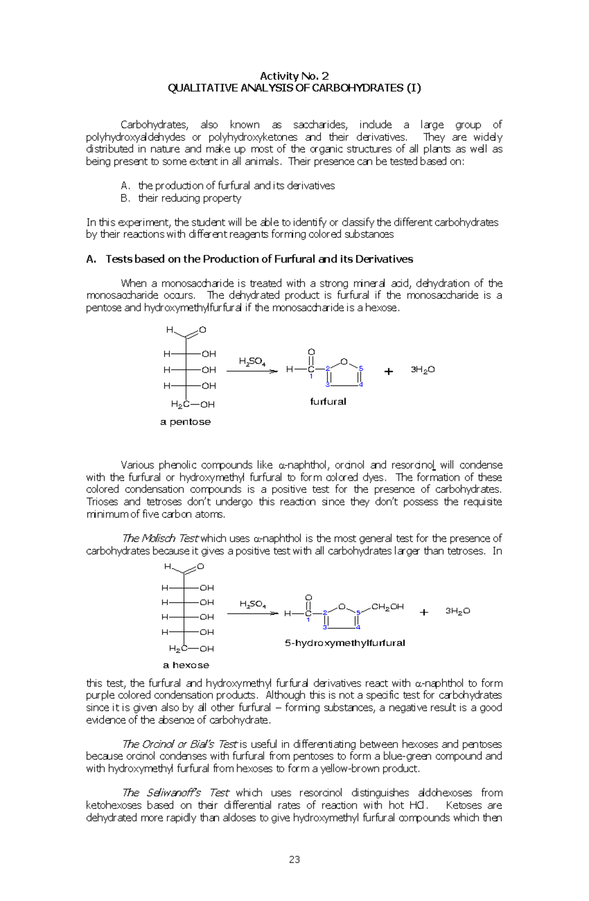 Act2QualitativeAnalysisofCarbohydratesI Word Activity No. 2