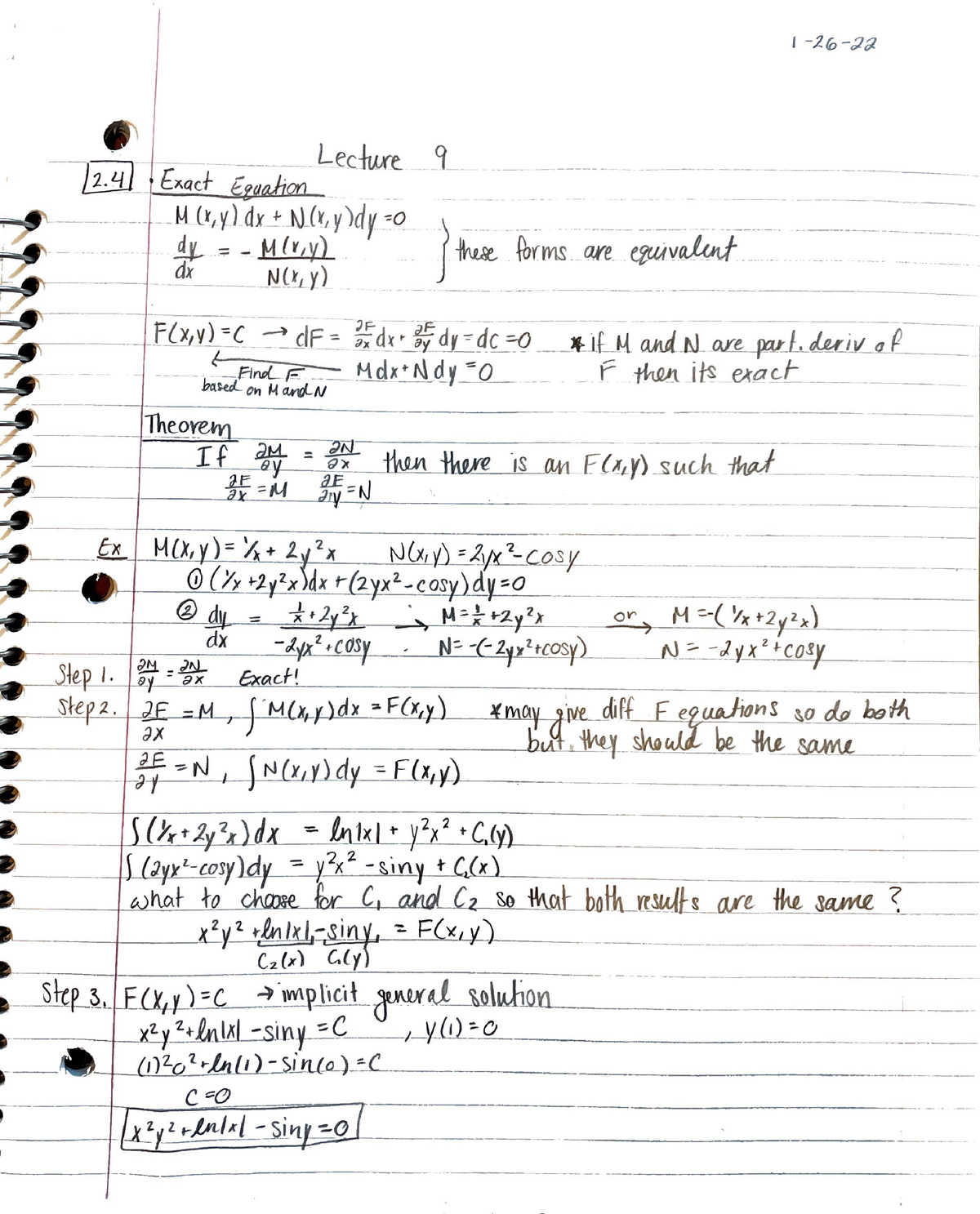 Special integrating factor - MATH 20D - Studocu