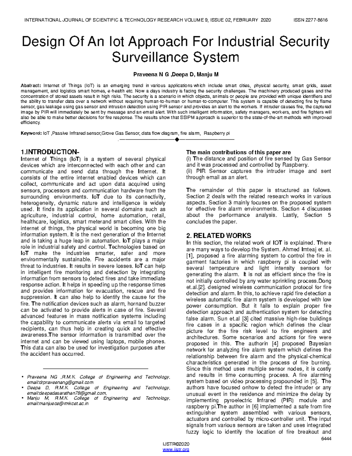 Design Of An Iot Approach For Industrial Security Surveillance System ...