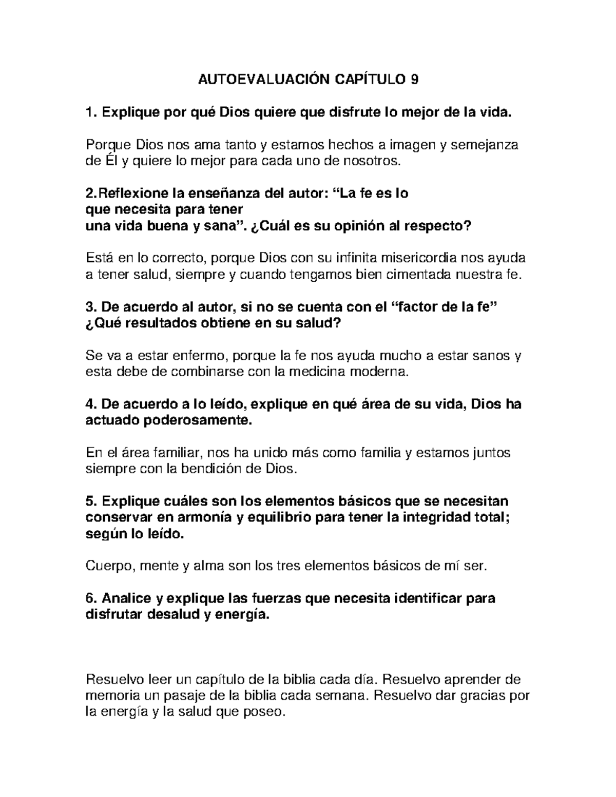 Autoevaluación Capítulo 9 William Linares Algunas Autoevaluaciones Y ...