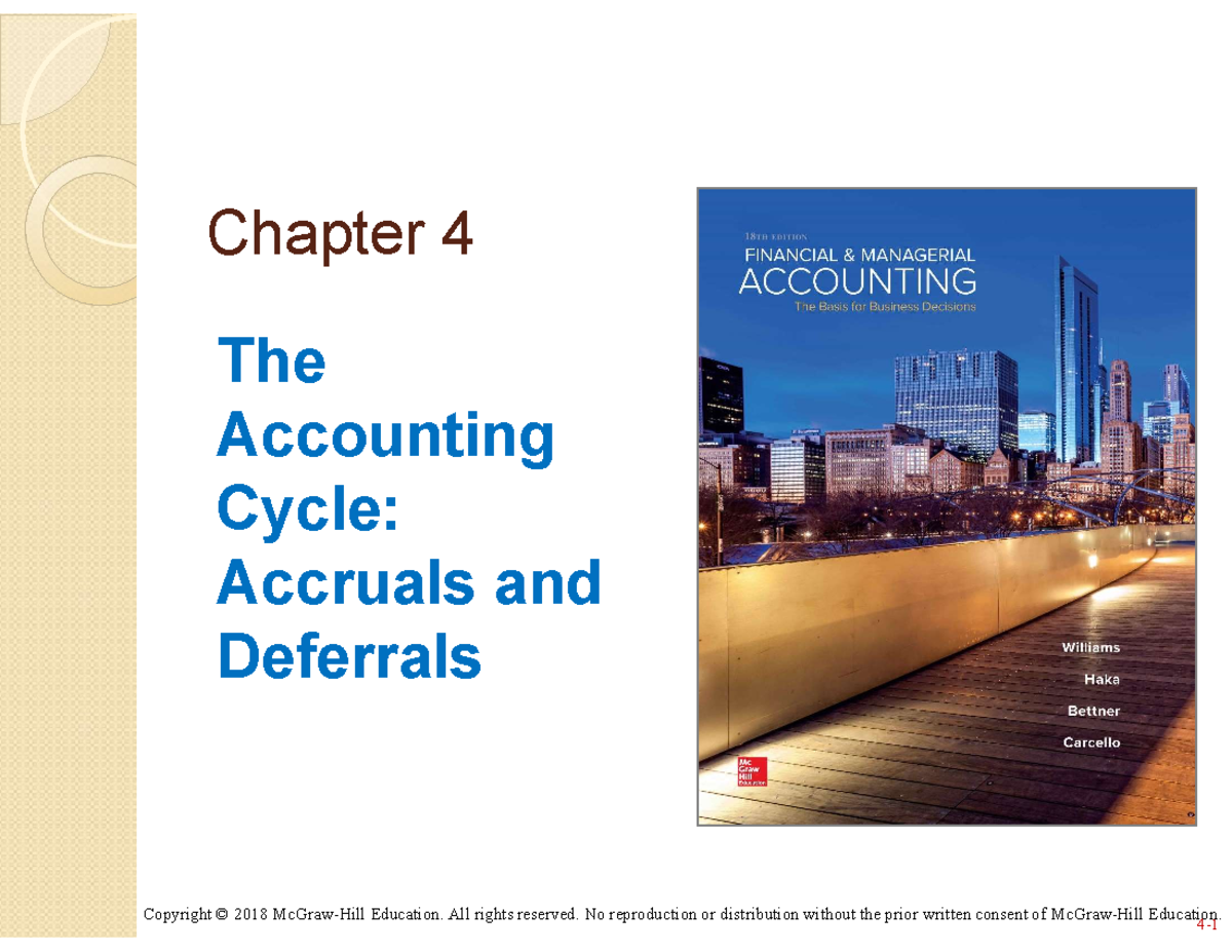 (ACCT 101) CH 4 - The Accounting Cycle Accruals And Deferrals ...