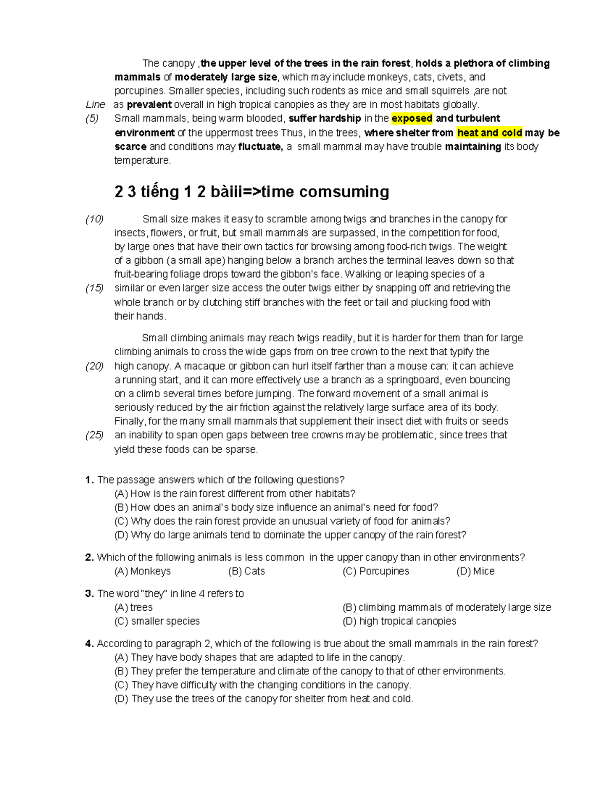 Deadlinethu 3 - NOTE - The canopy ,the upper level of the trees in the ...