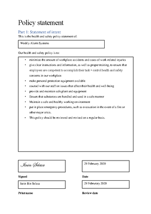 Sample intel - OSHA - MEC 603 OCCUPATIONAL SAFETY & HEALTH INTEL ...