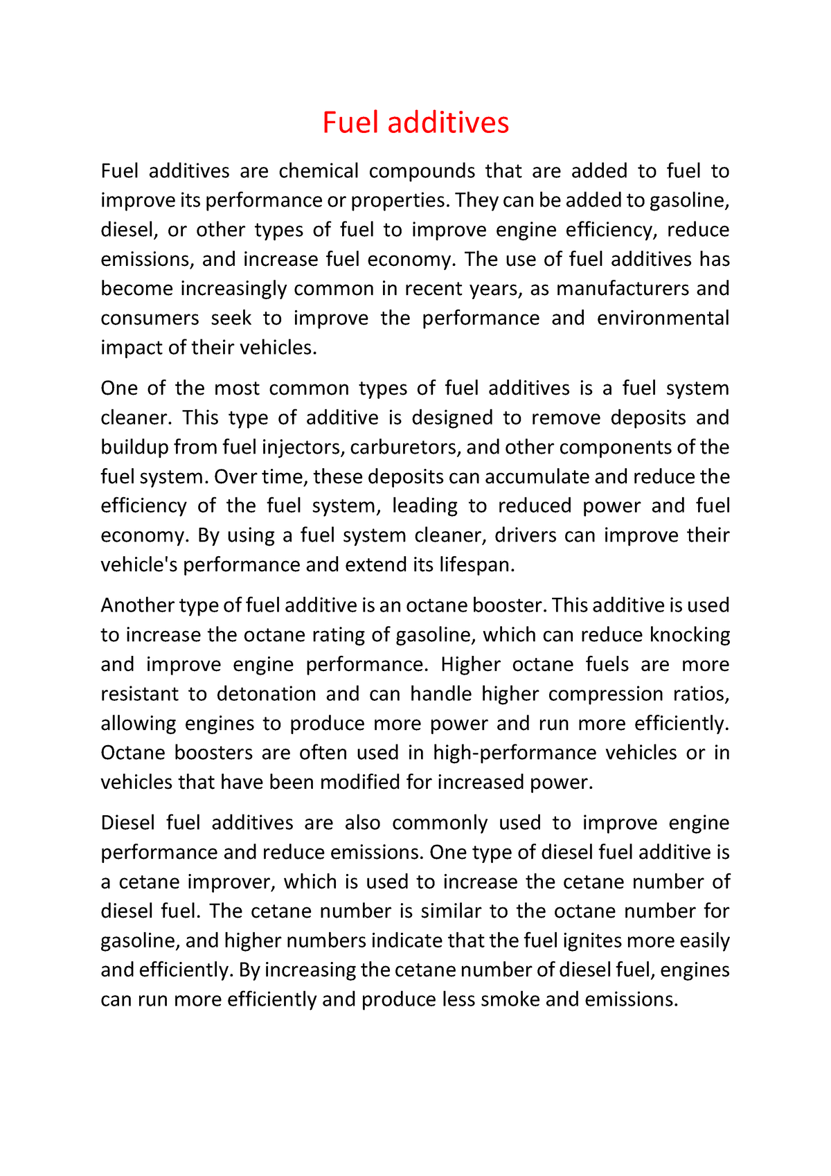 Fuel additives Fuel additives Fuel additives are chemical compounds