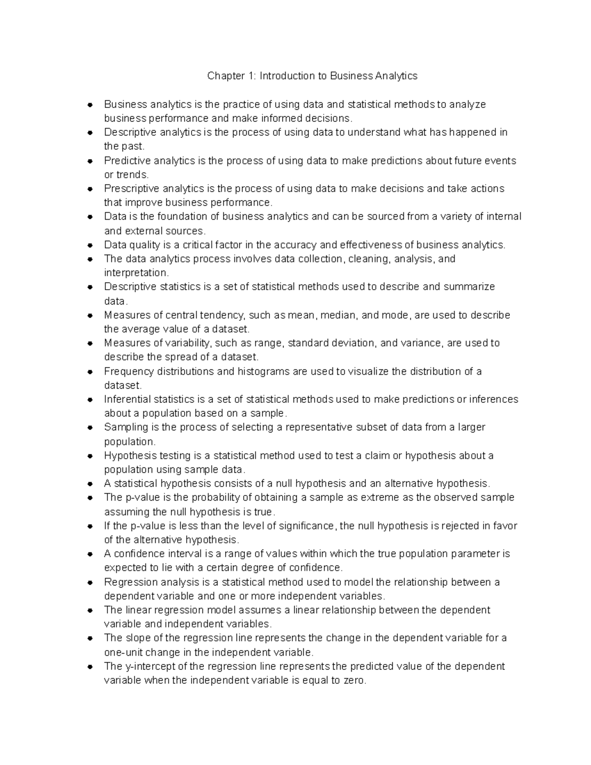 Chapter 1 Introduction To Business Analytics Part 1 - Chapter 1 ...