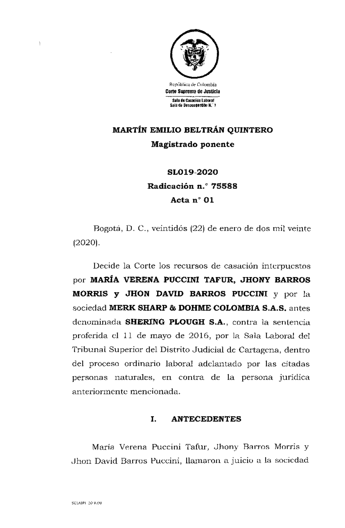 SENTENCIA SL019-2020 - Legislación en SST - Studocu