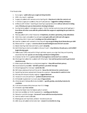 Postoperative care - Lewis' Medical Surgical Nursing notes ...