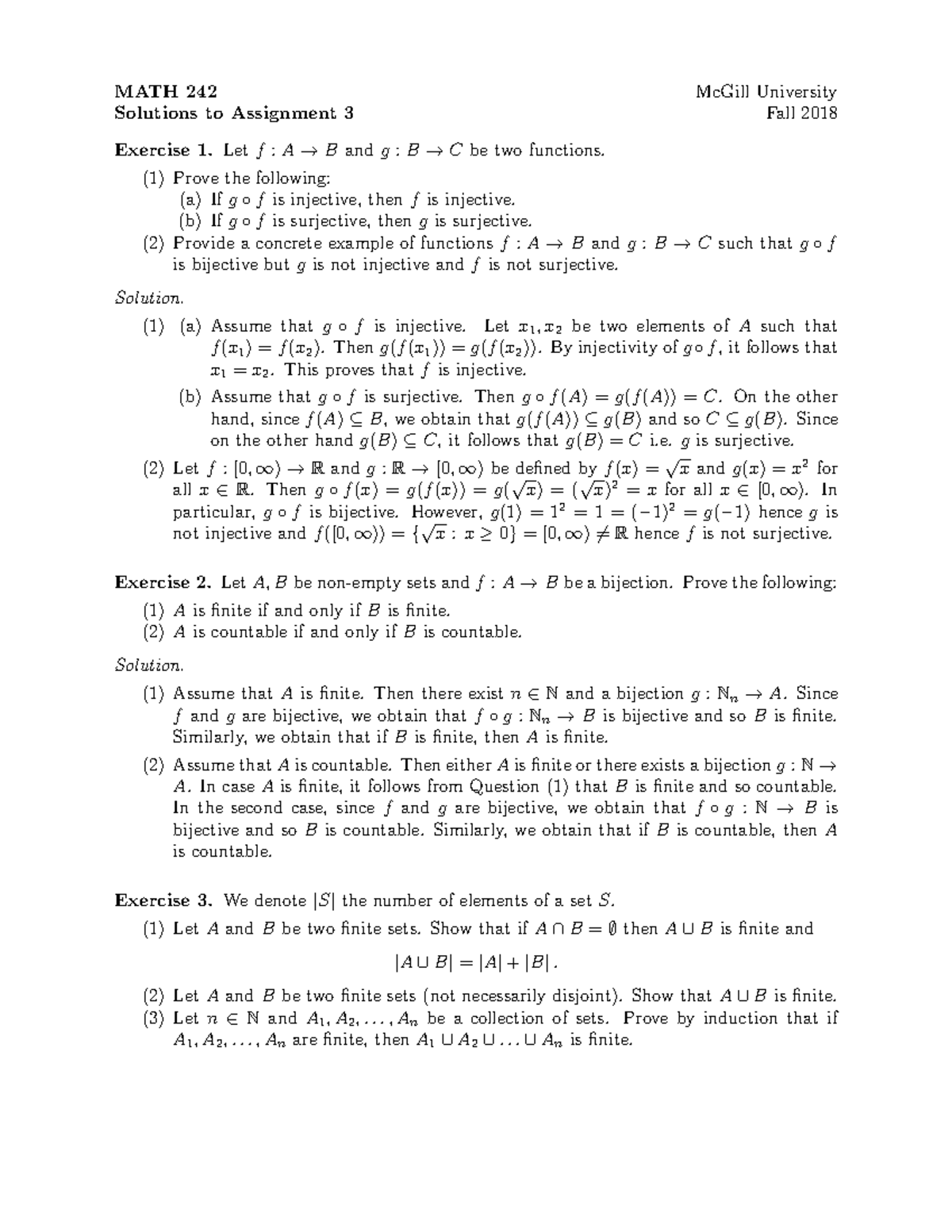 F18 Math242Assignment 3Solutions - MATH 242 Solutions to Assignment 3 ...