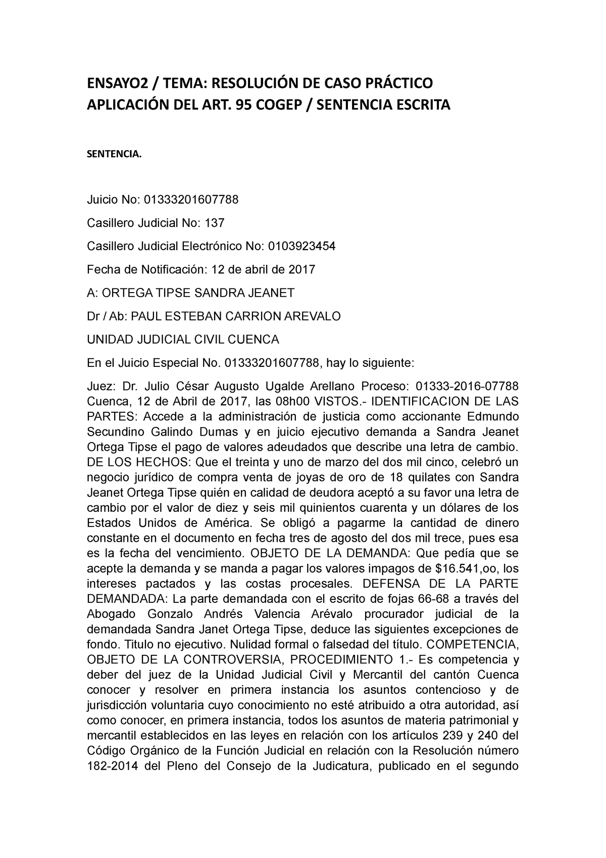 ensayo-2-derecho-procesal-general-ensayo2-tema-resoluci-n-de-caso-pr-ctico-aplicaci-n-del