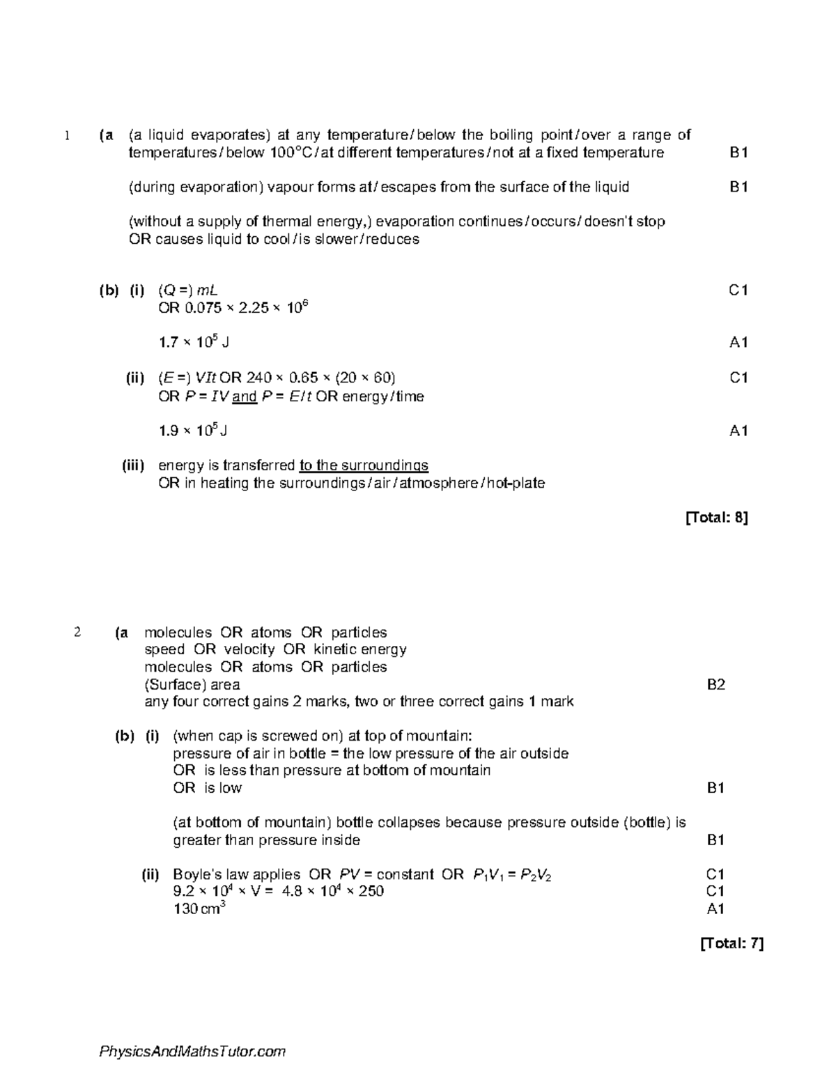 Simple Kinetic Molecular Model of Matter 6 MS - 1 B B ed (a (a liquid ...