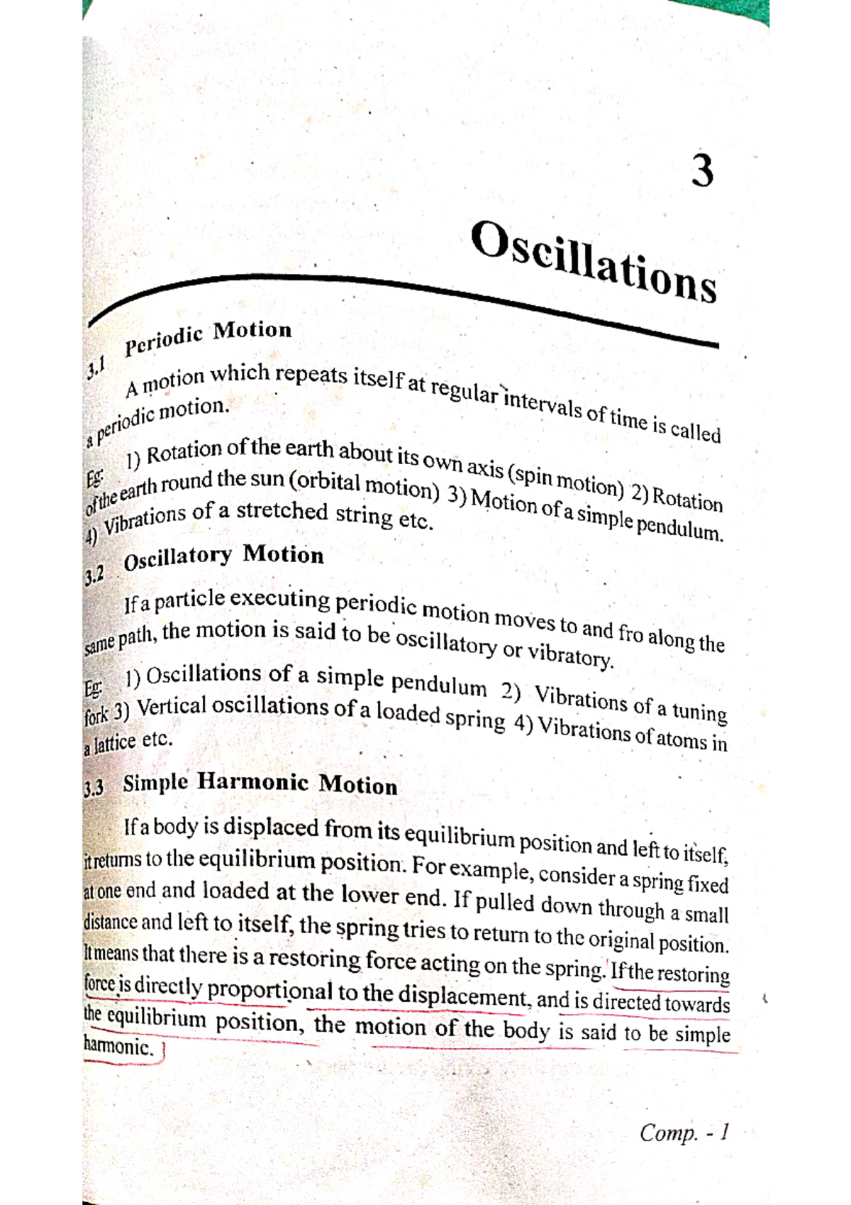 Oscillation - Physics - Studocu