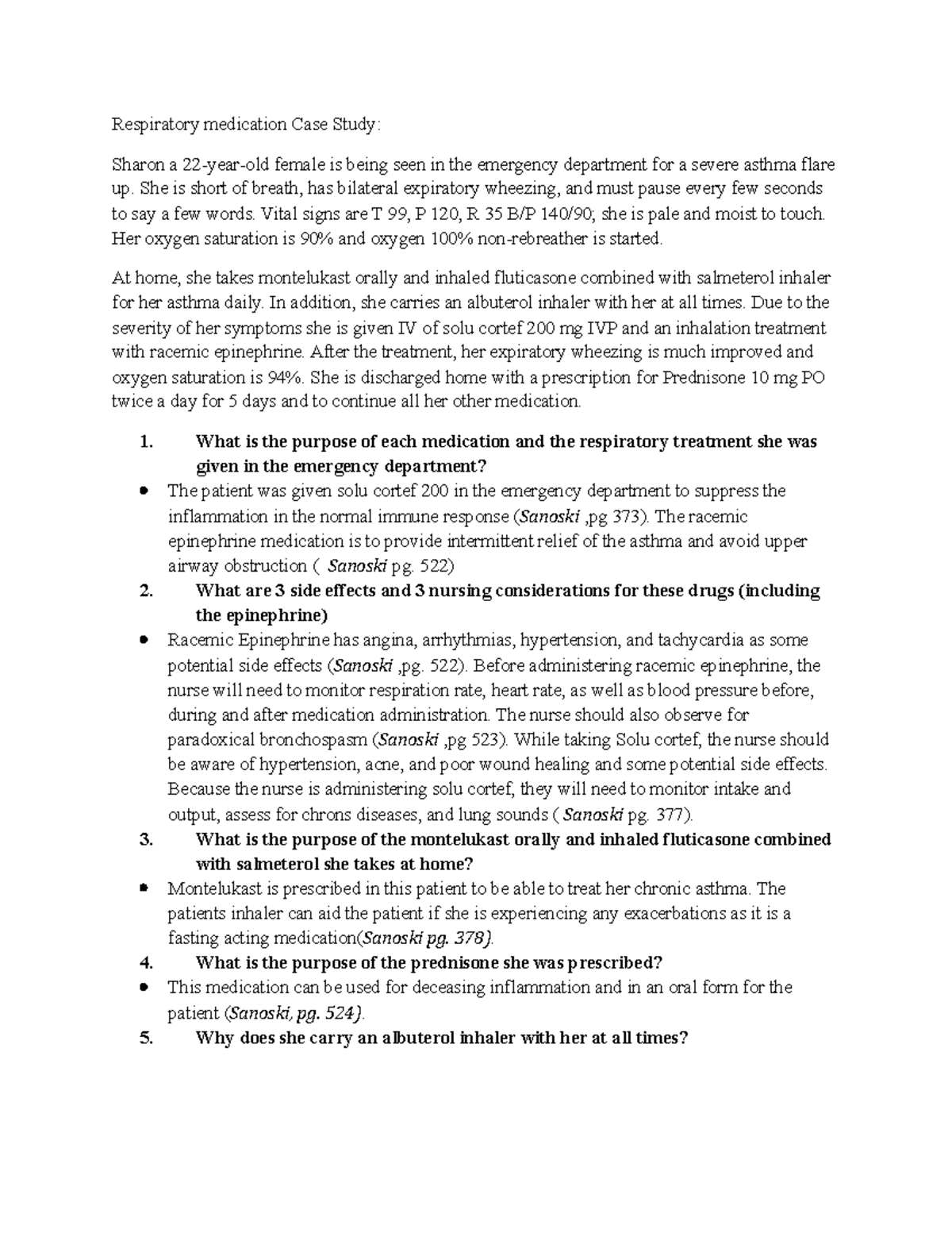 respiratory case study for nursing students