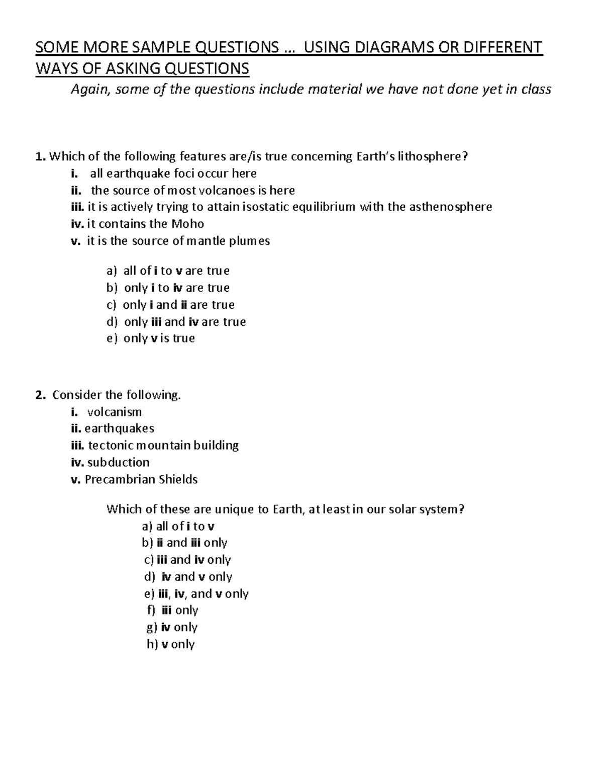 INFO.C MORE Sample Questions - SOME MORE SAMPLE QUESTIONS ... USING ...