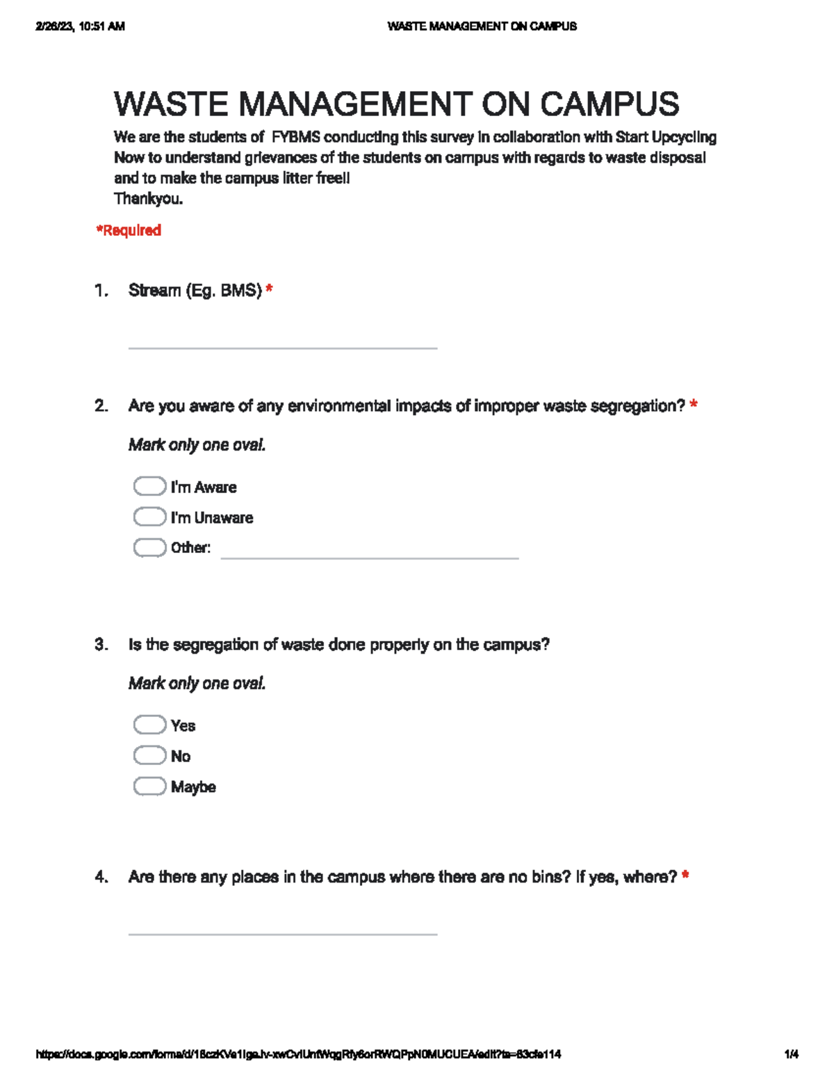 waste-management-survey-form-bcom-accounts-and-finance-studocu