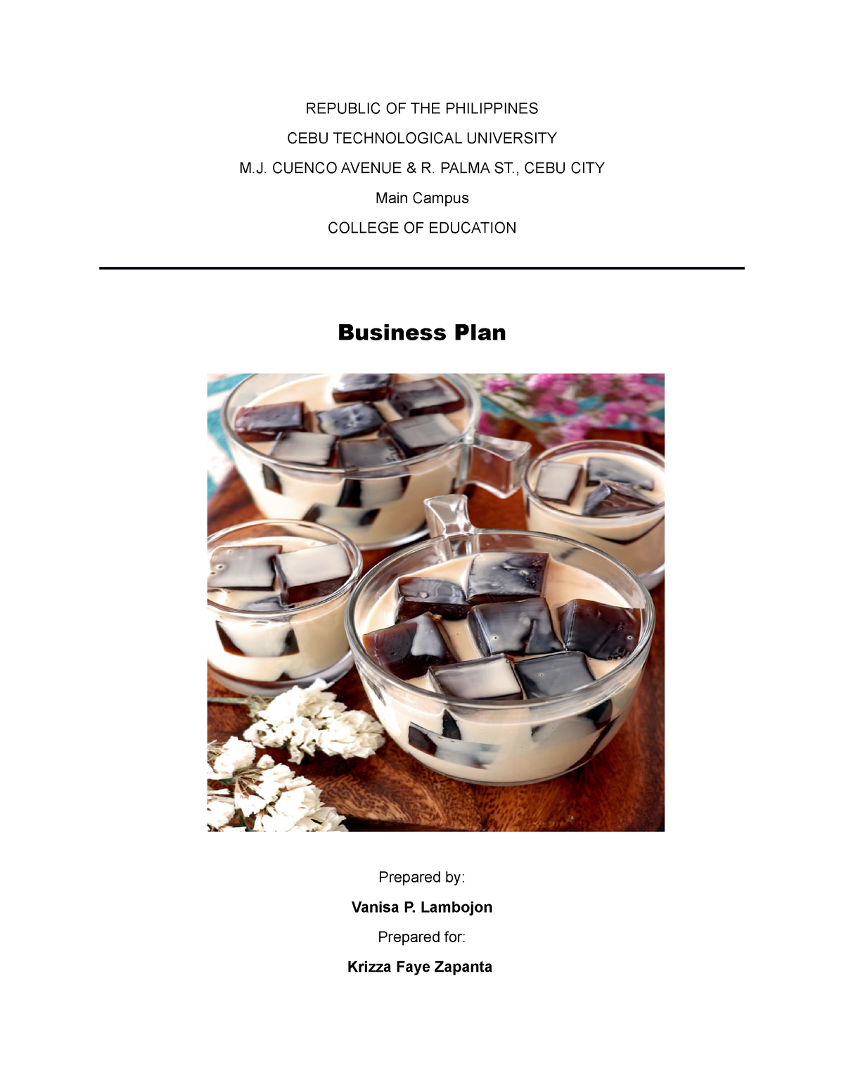 business plan for coffee jelly