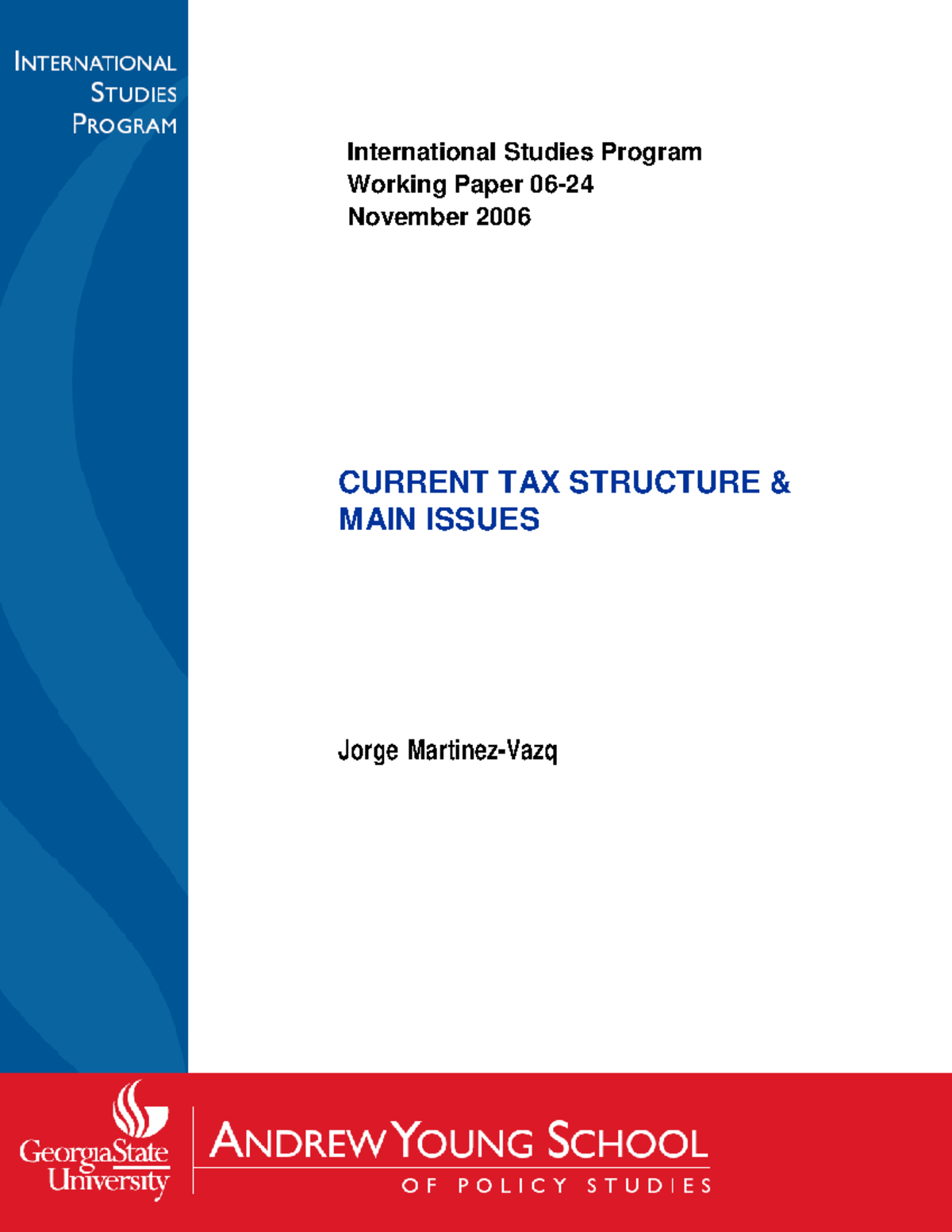 Article 2 Current Tax Structure and Main Issues - International Studies ...
