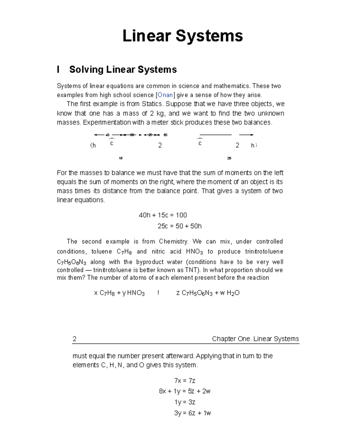 Linear Systems - These two examples from high school science [Onan ...