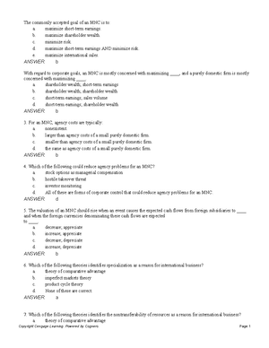 Chapter 02 International Flow of Funds - 1. Recently, the U ...