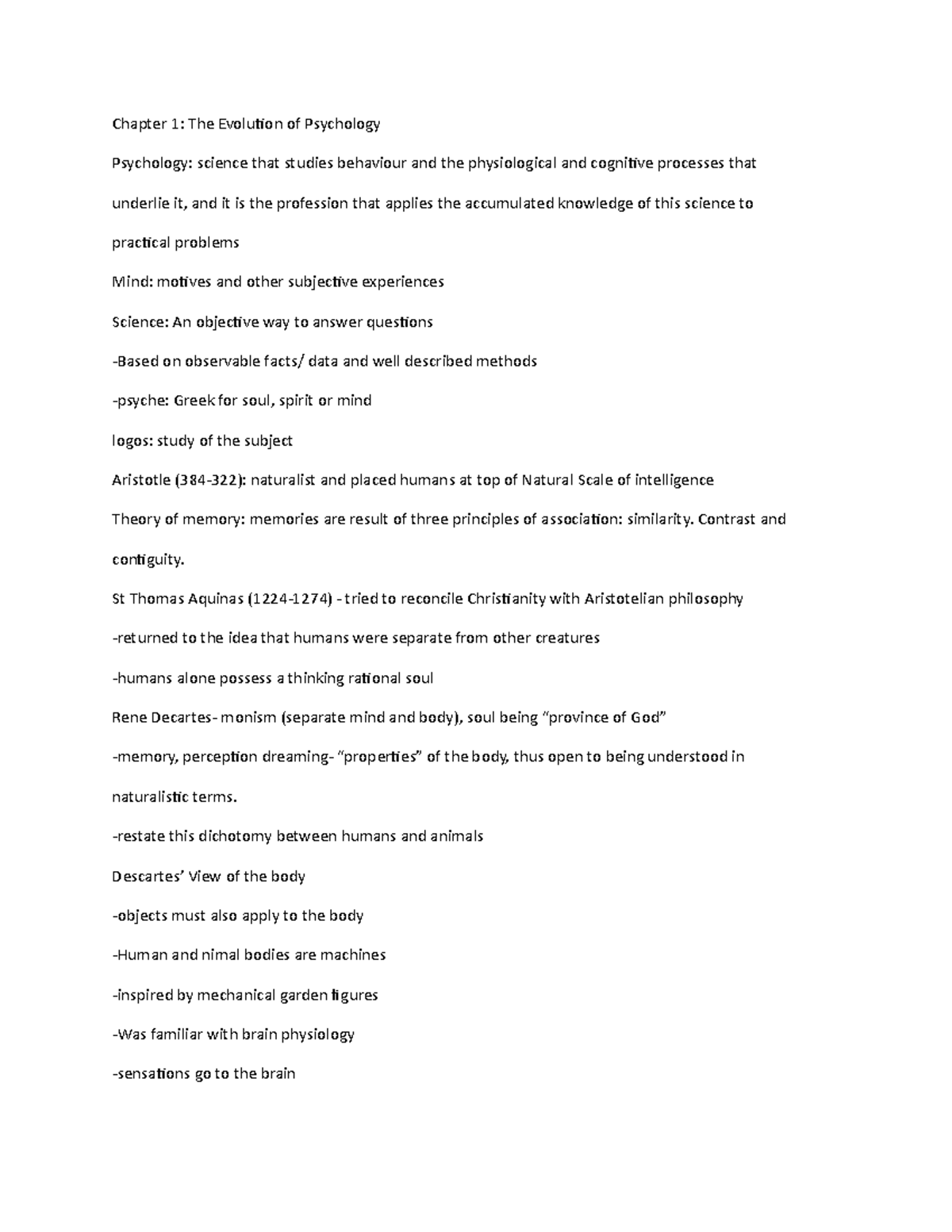 Chapter 1 UBC The Evolution of Psychology - Chapter 1: The Evolution of ...