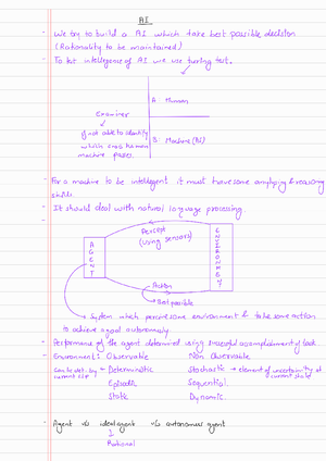Ai Ai Handwritten Notesnotes Class Computer Science Studocu
