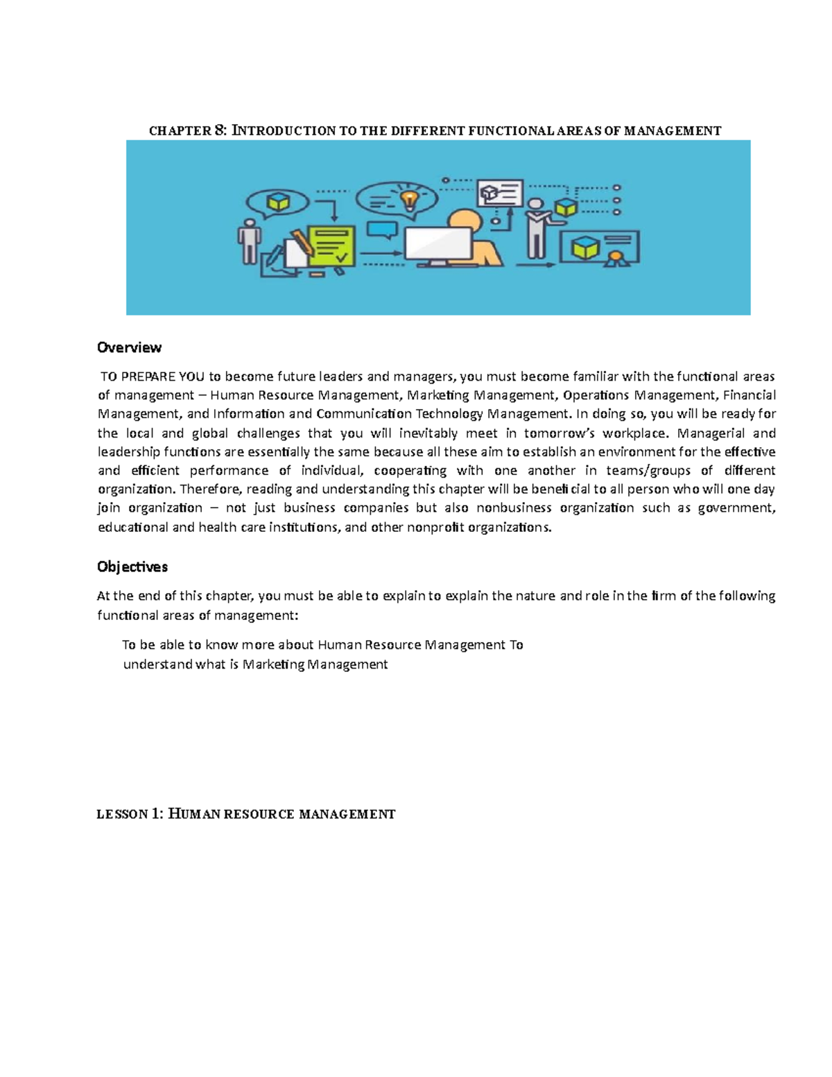 Lecture Notes 3 - CHAPTER 8: INTRODUCTION TO THE DIFFERENT FUNCTIONAL ...