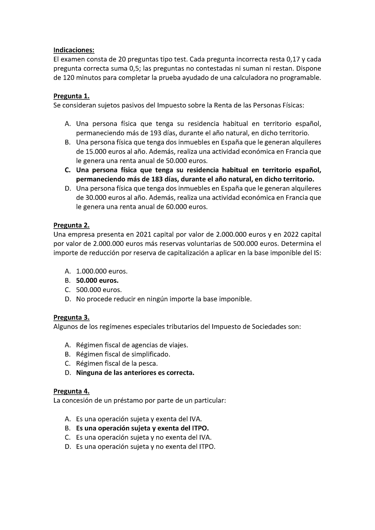 1semana (modelo B) Sol - Examen Primera Semana 2023 Tipo B Con Solución ...