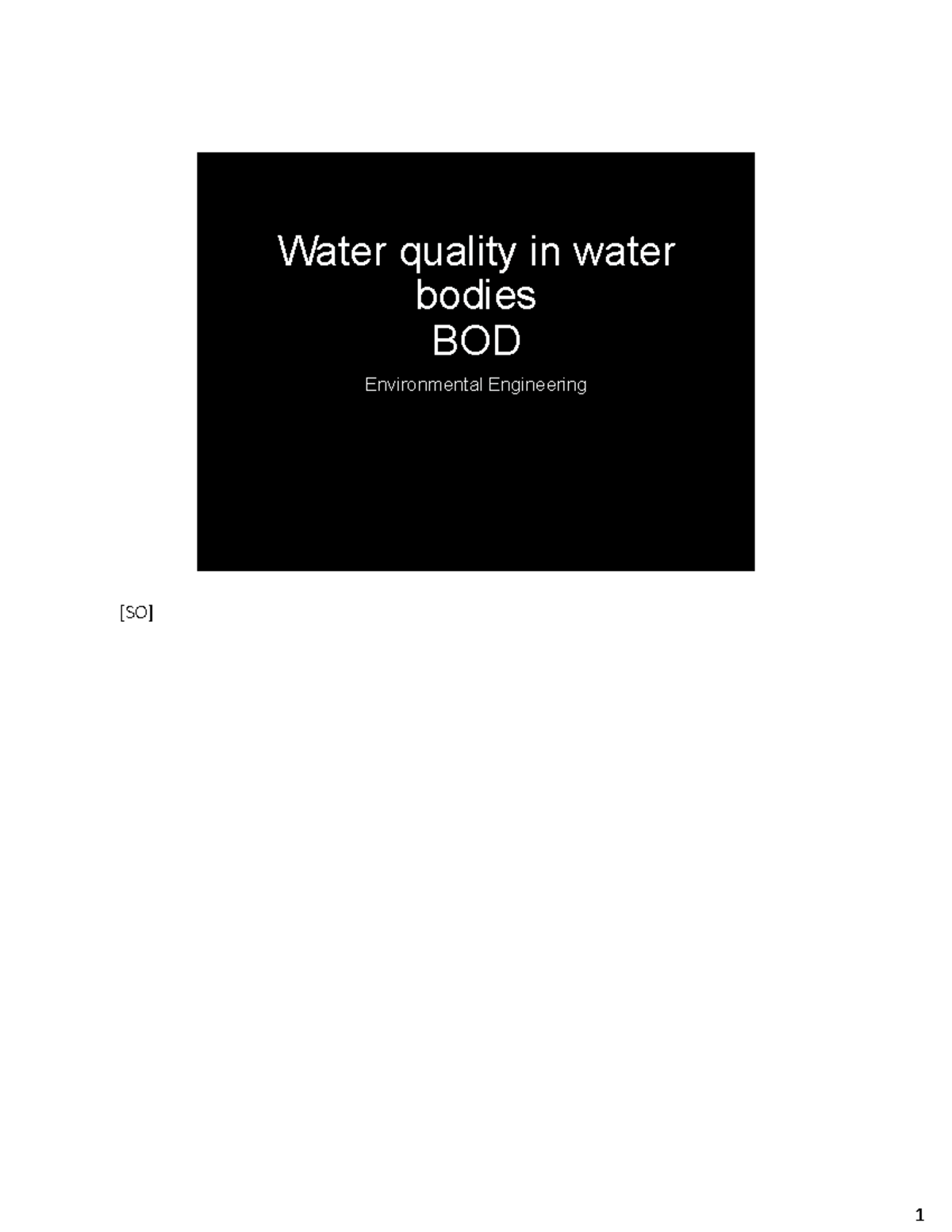 BOD BOD Water quality in water bodies BOD Environmental Engineering