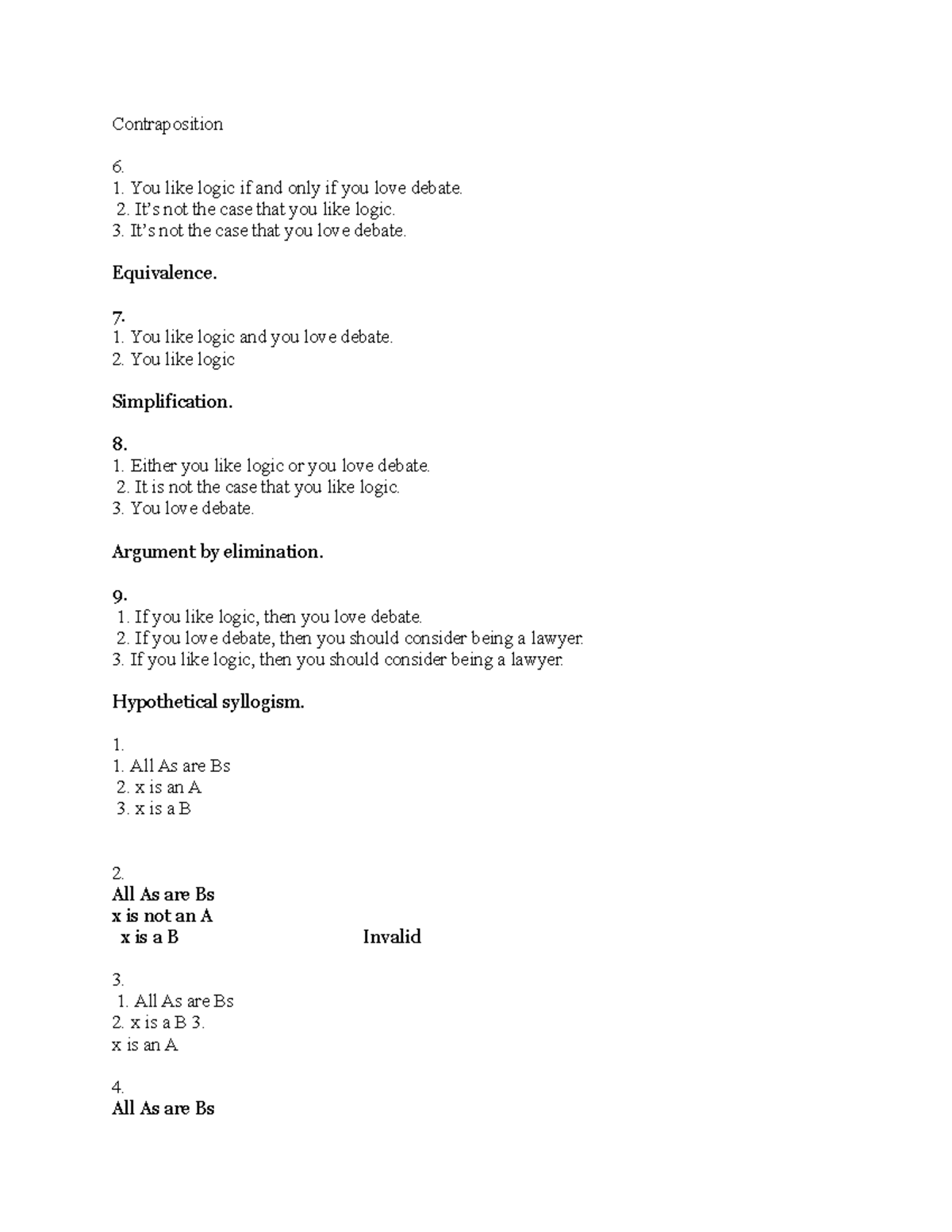 11 - assignment - Contraposition You like logic if and only if you love ...