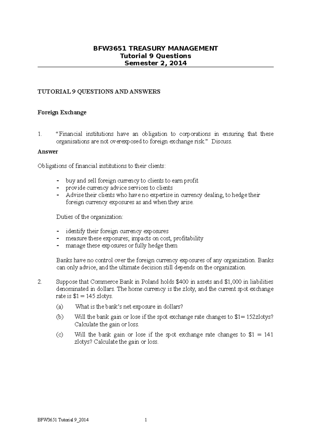 BFW3651-Semester-2-Tutorial-9-Answer-Guide - BFW3651 TREASURY ...