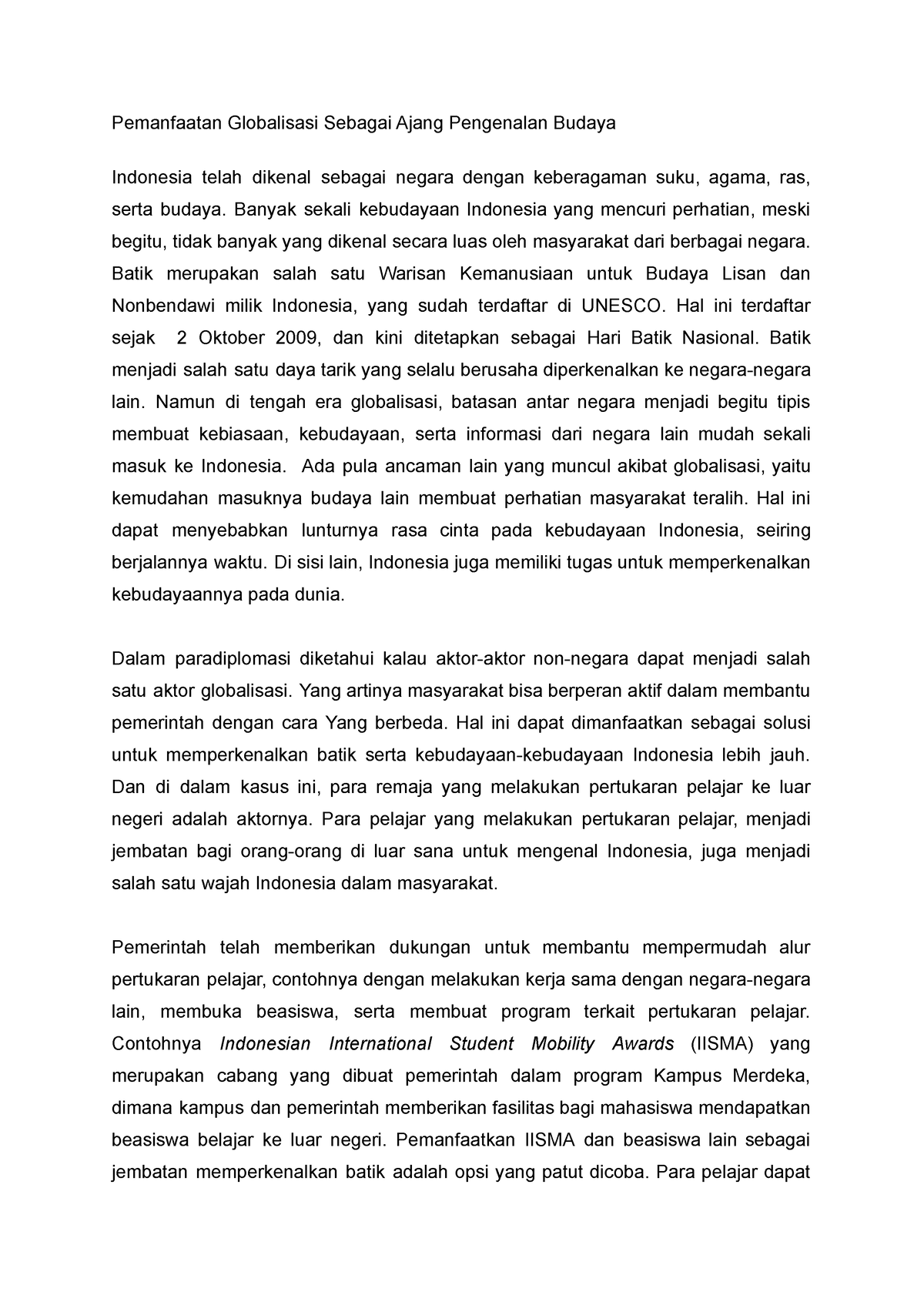 Pemanfaatan Globalisasi Sebagai Ajang Pengenalan Budaya - Banyak Sekali ...