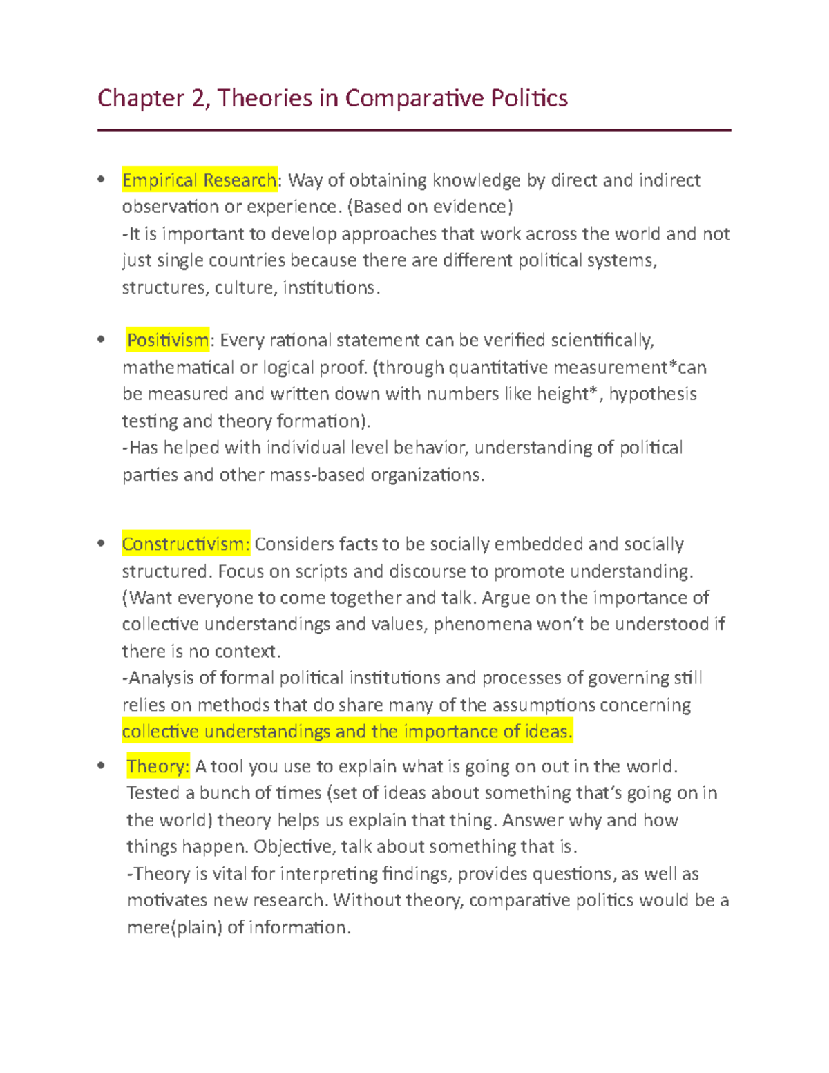 Chapter 2 Theories in Comparative Politics Chapter 2, Theories in
