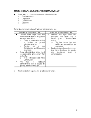 Topic 2 - What is Administrative Law? - 7 TOPIC 2: WHAT IS ...