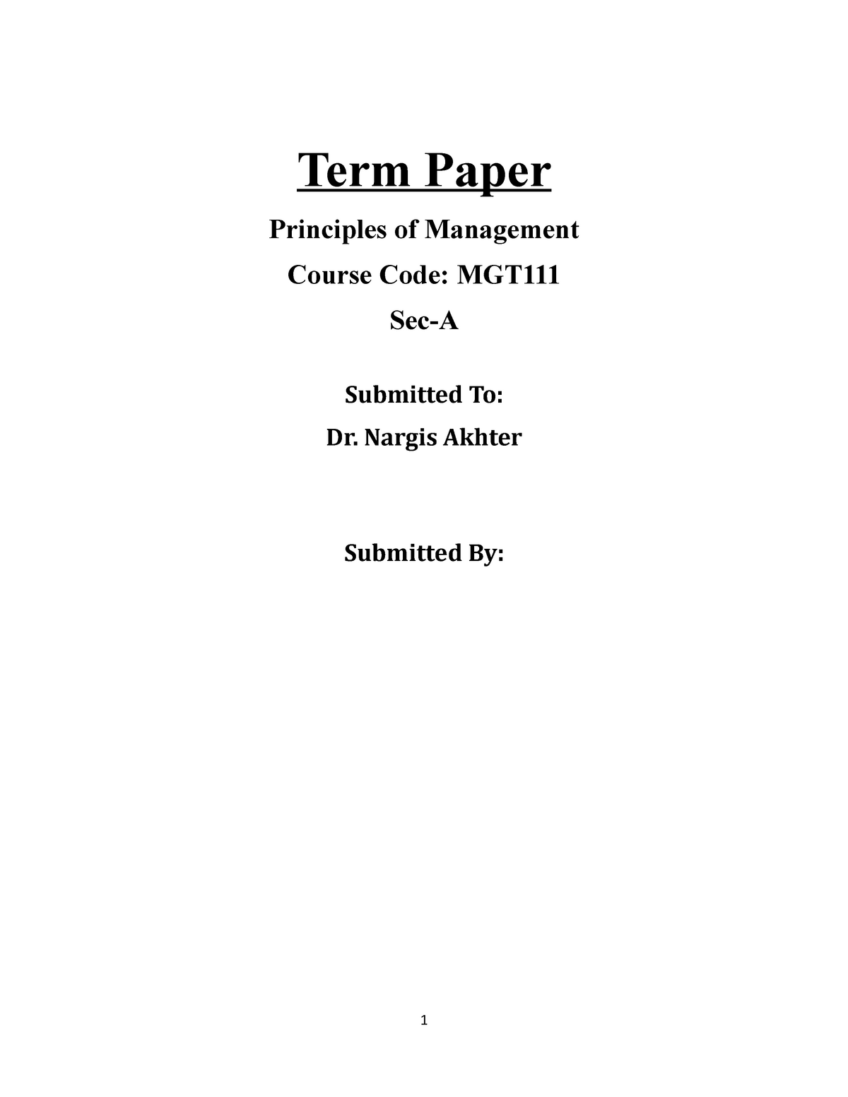 management term paper