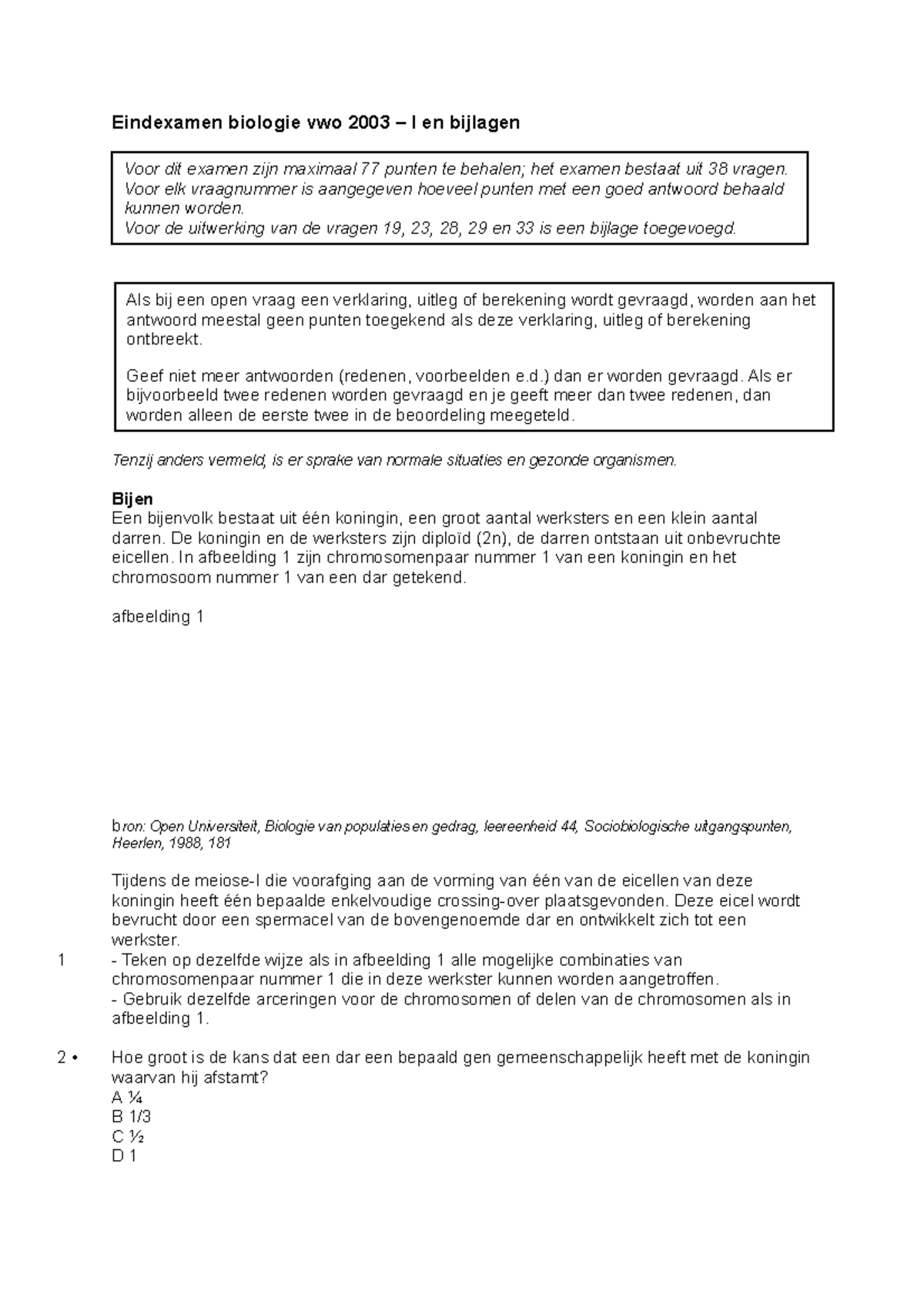 Biovwo 2003 1 En Bijlagen Handig En Fijn - Eindexamen Biologie Vwo 2003 ...