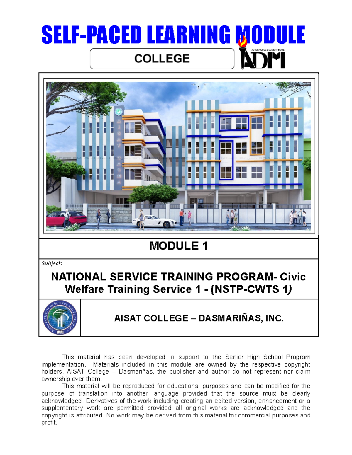 EGV Module 1-NSTP1 - for accountancy students 1st year college - SELF ...