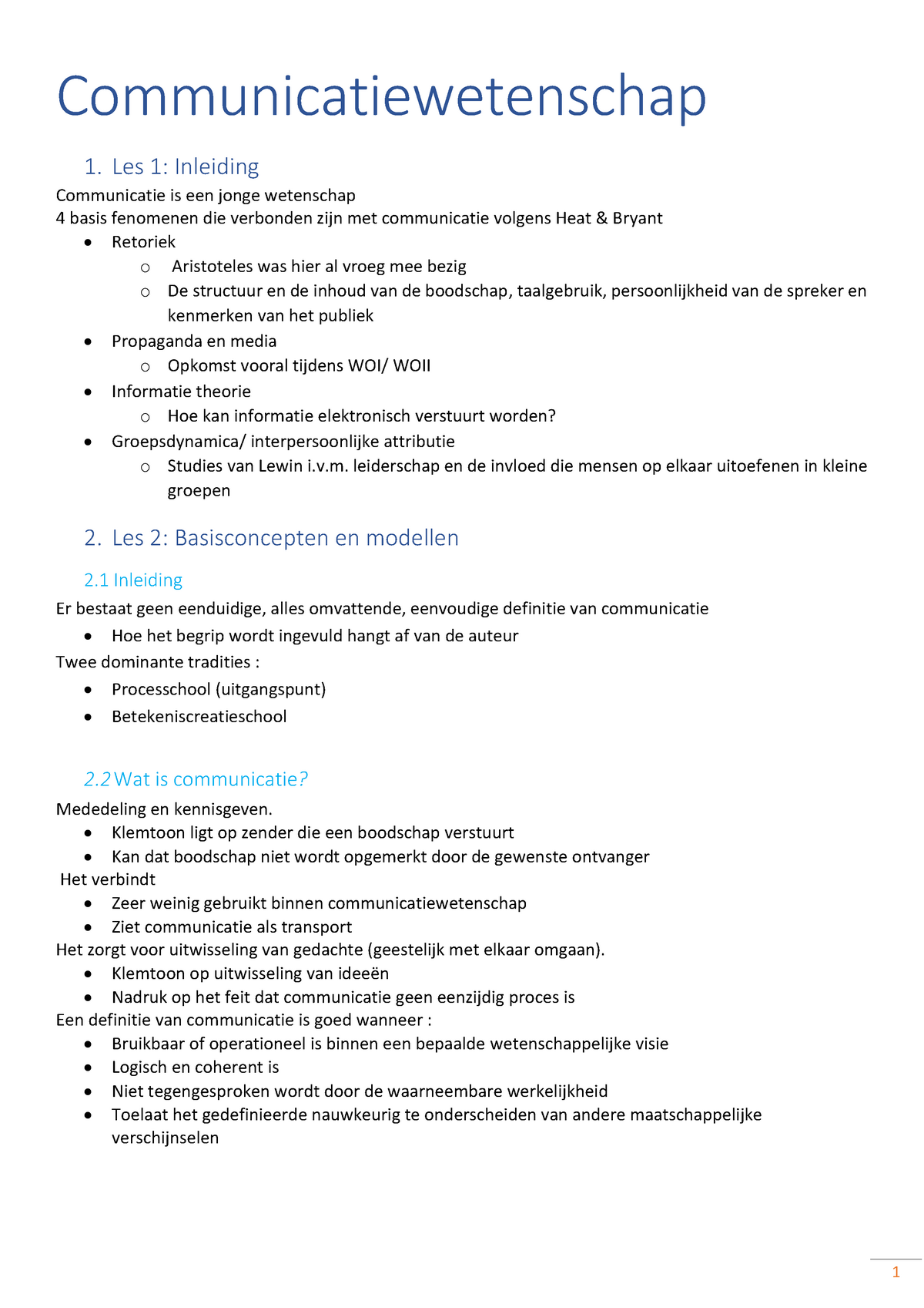 Samenvatting Communicatiewetenschappen - Inleiding Tot De ...