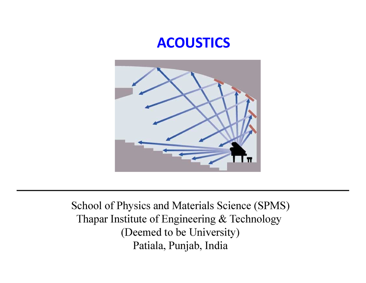 2 Acoustics - ACOUSTICS School Of Physics And Materials Science (SPMS ...